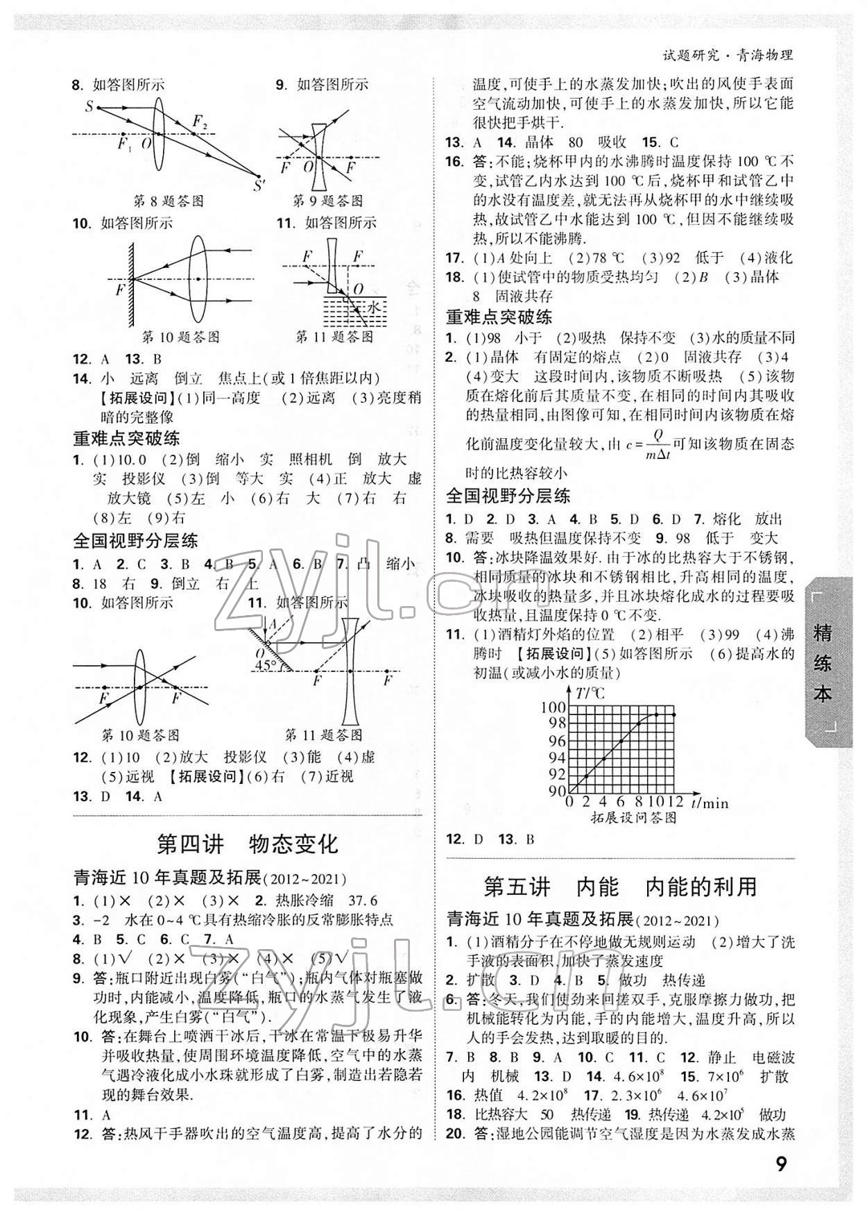 2022年万唯中考试题研究物理青海专版 参考答案第8页