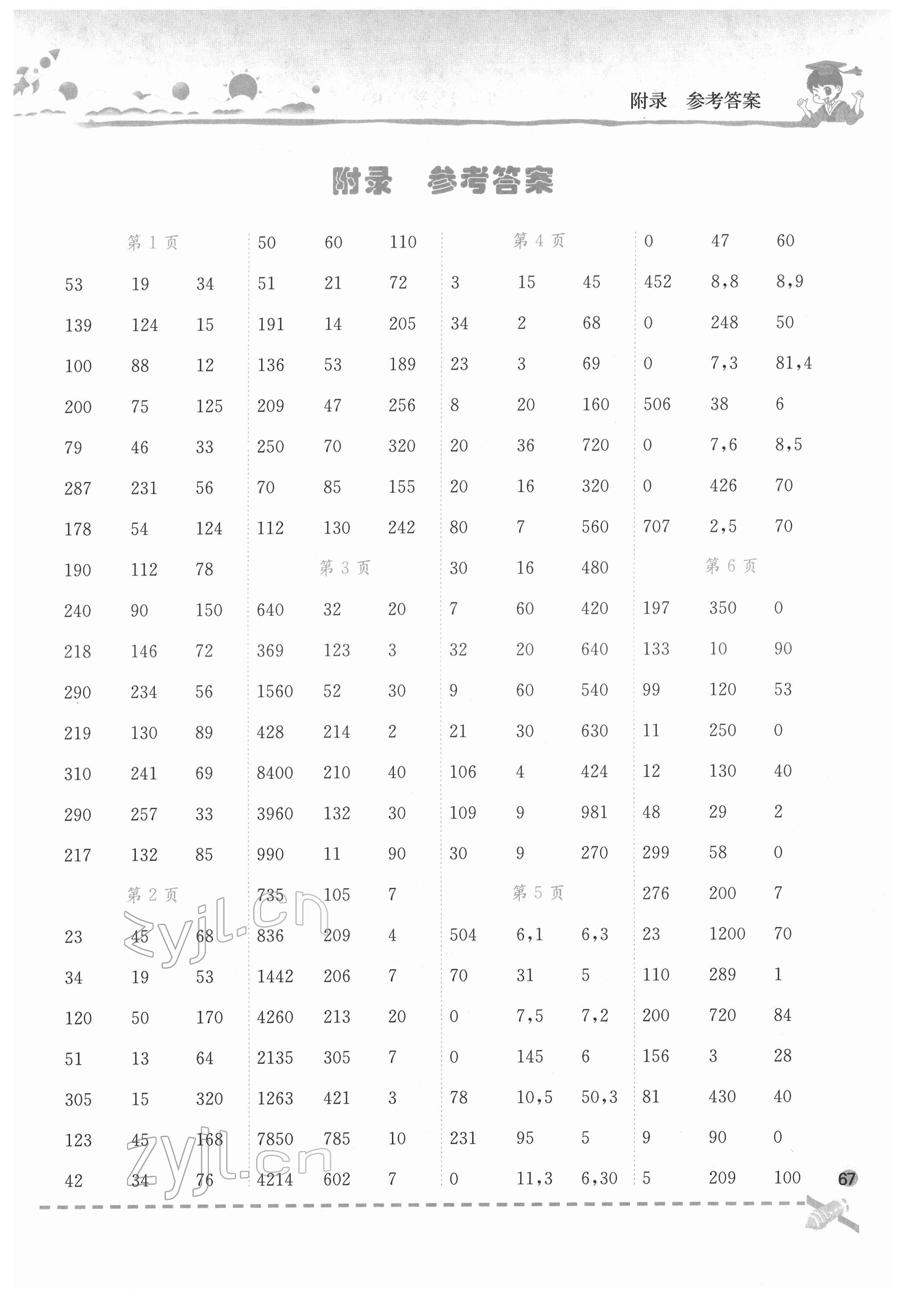 2022年黃岡小狀元口算速算練習(xí)冊(cè)四年級(jí)數(shù)學(xué)下冊(cè)人教版 第1頁