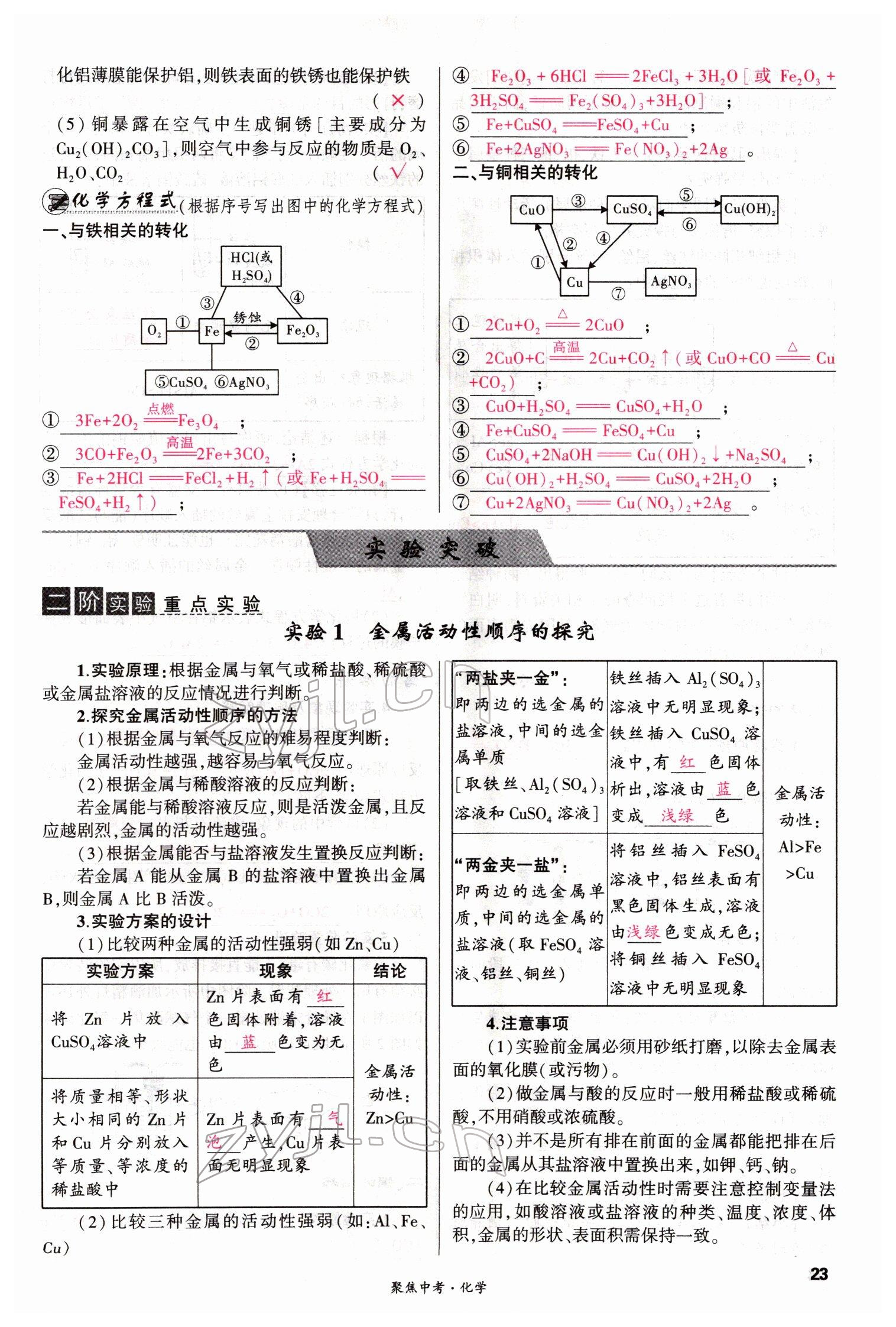 2022年聚焦中考化學(xué)四川專版 參考答案第23頁(yè)