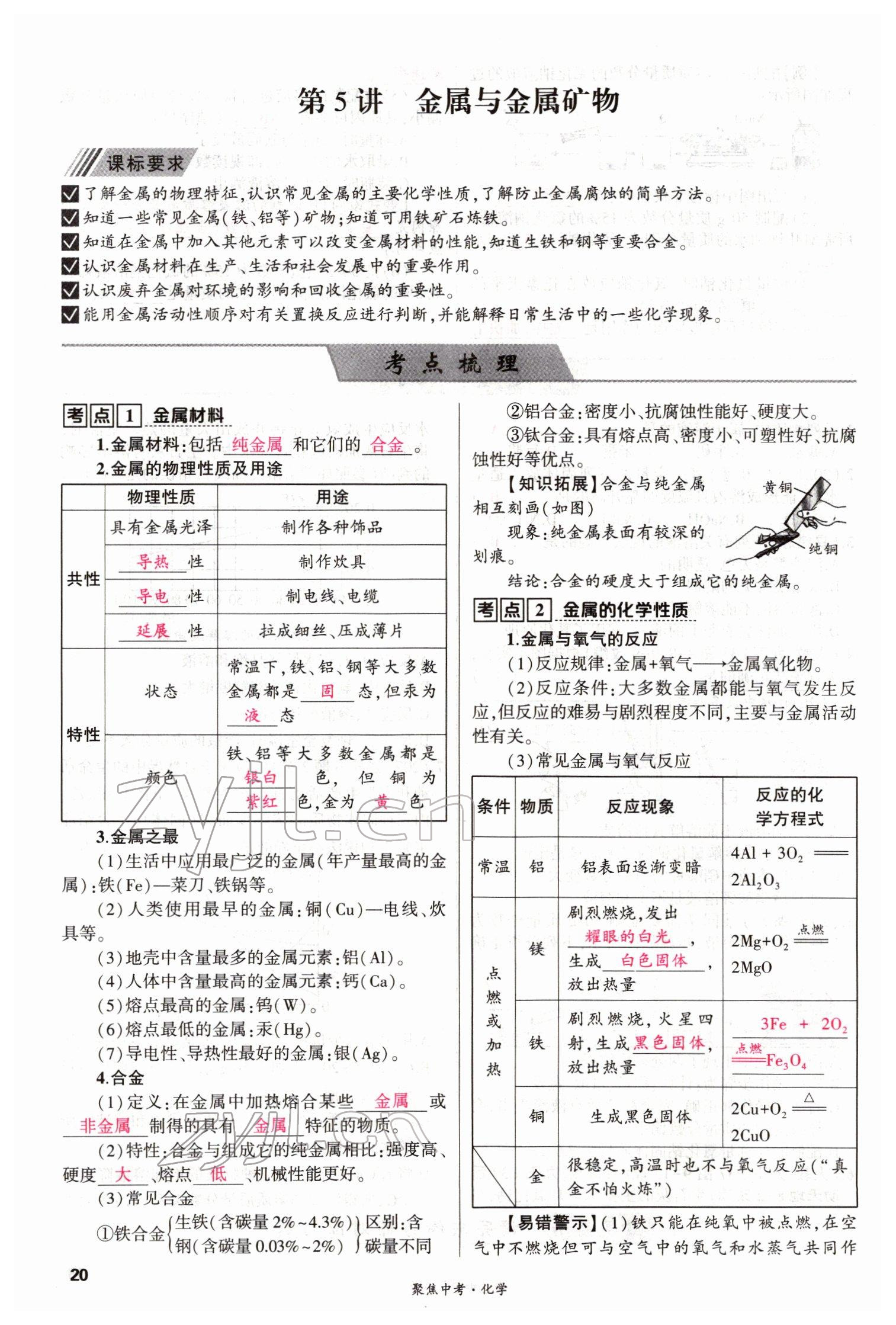 2022年聚焦中考化學四川專版 參考答案第20頁