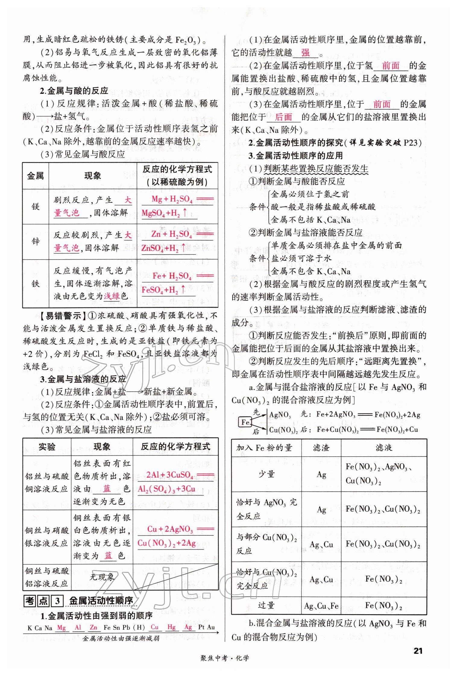 2022年聚焦中考化學四川專版 參考答案第21頁