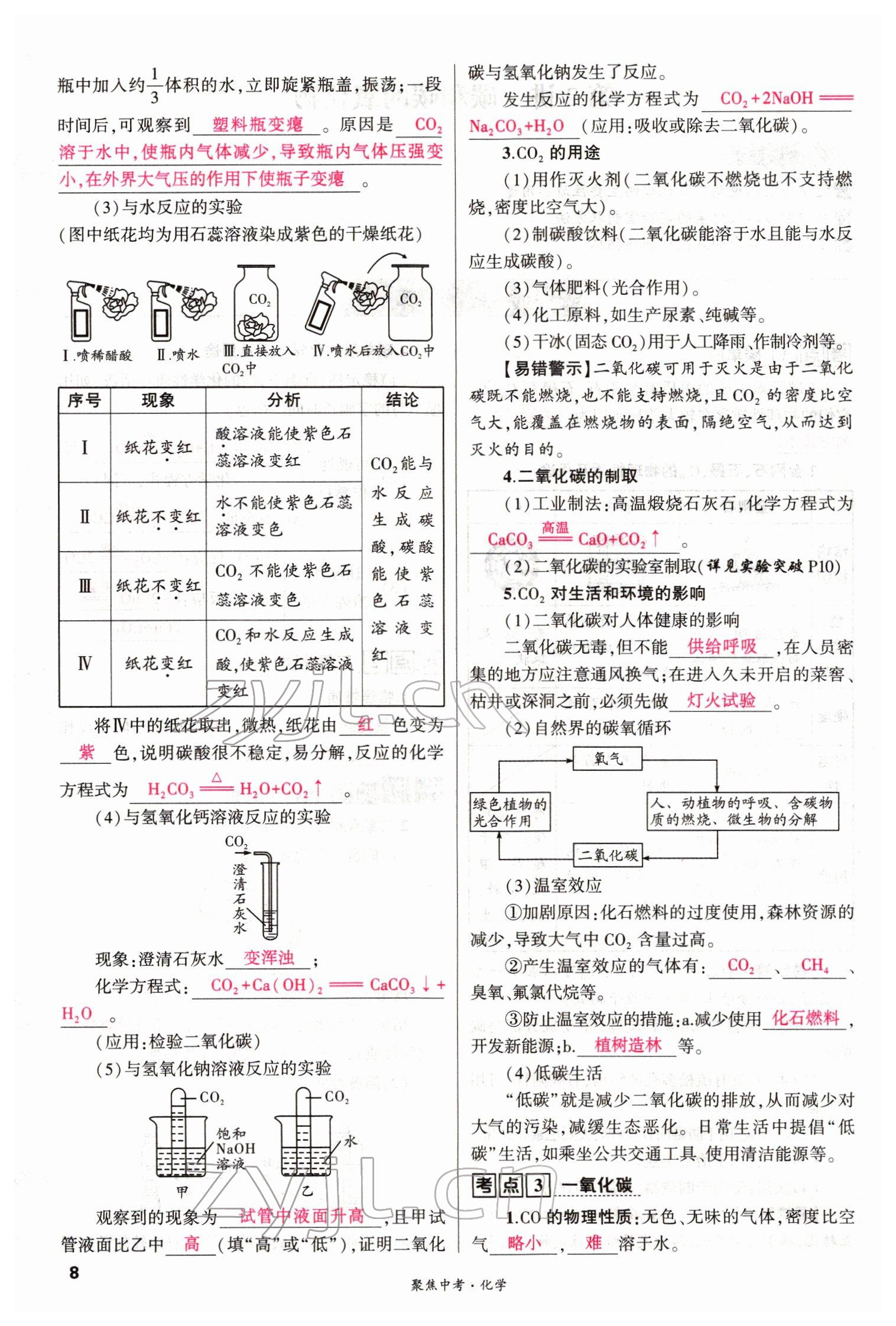 2022年聚焦中考化學(xué)四川專版 參考答案第8頁(yè)