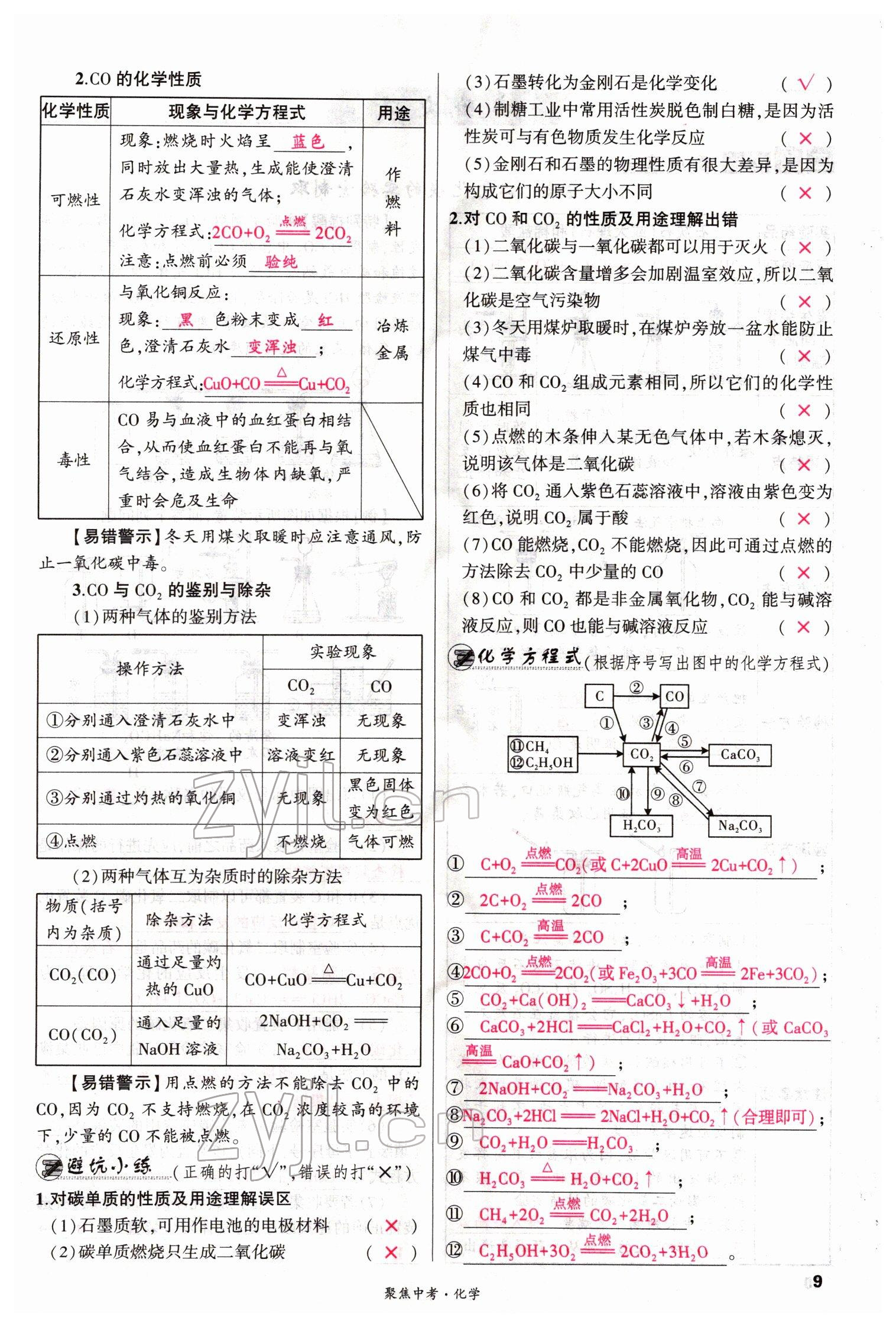 2022年聚焦中考化學(xué)四川專版 參考答案第9頁