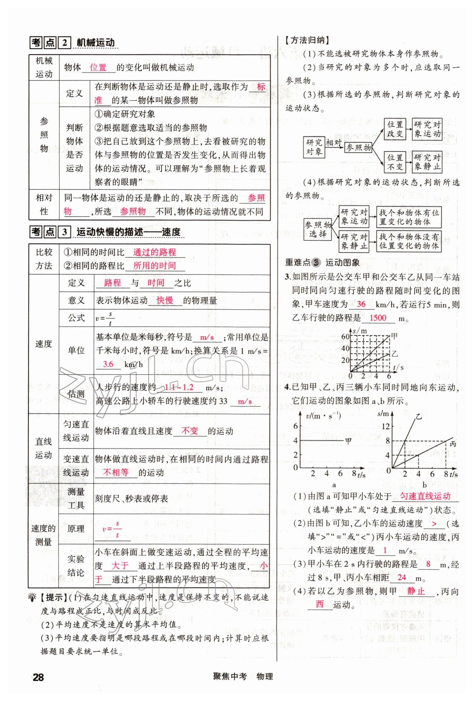 2022年聚焦中考物理四川专版 参考答案第53页