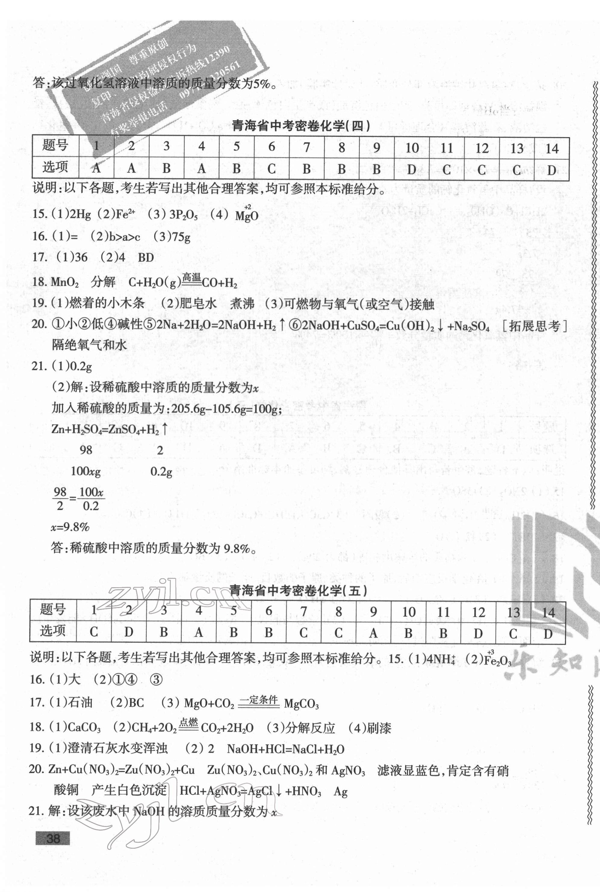 2022年青海省中考密卷考前預測化學 第3頁