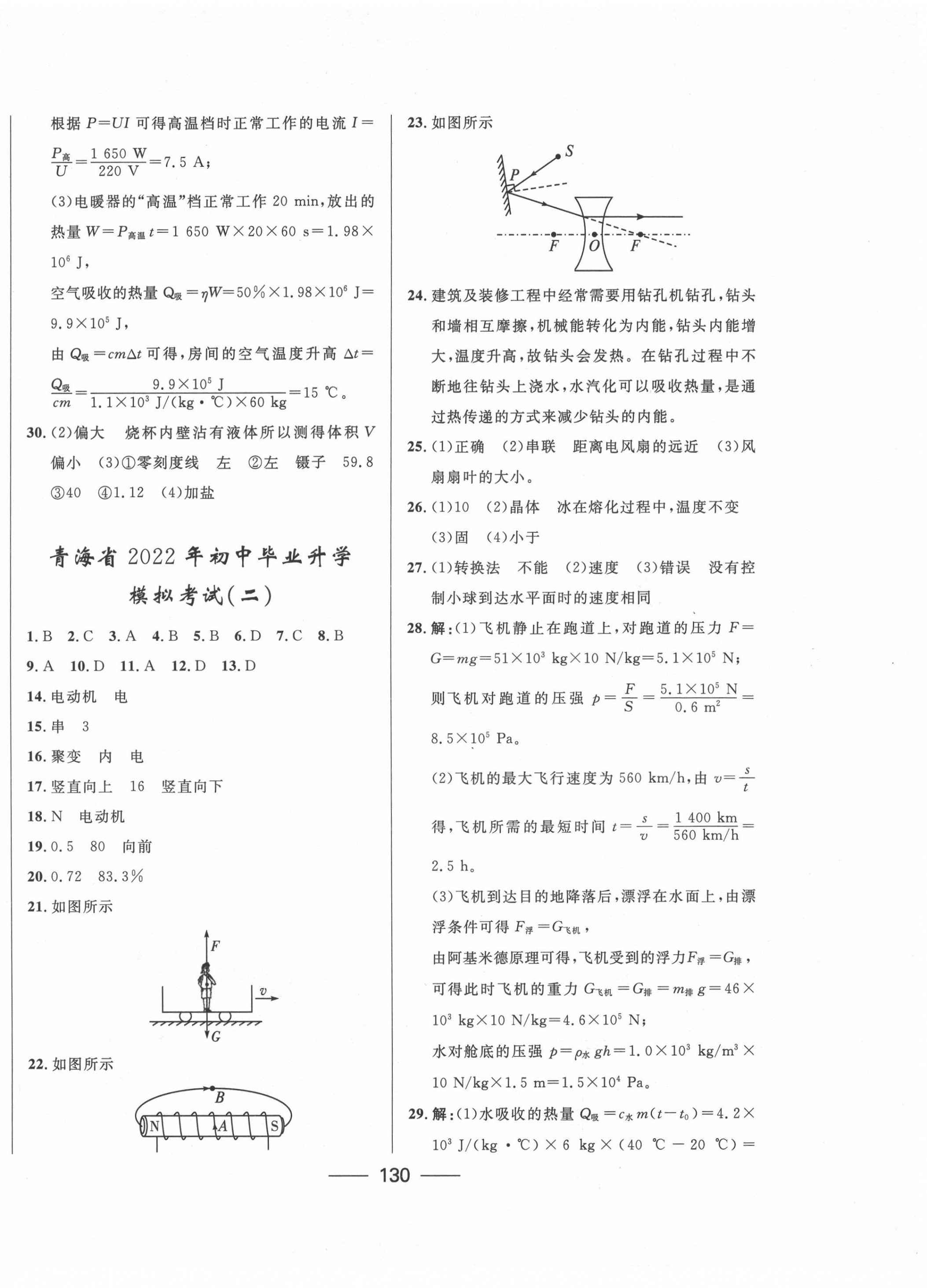 2022年青海中考沖刺模擬試卷物理 第2頁(yè)