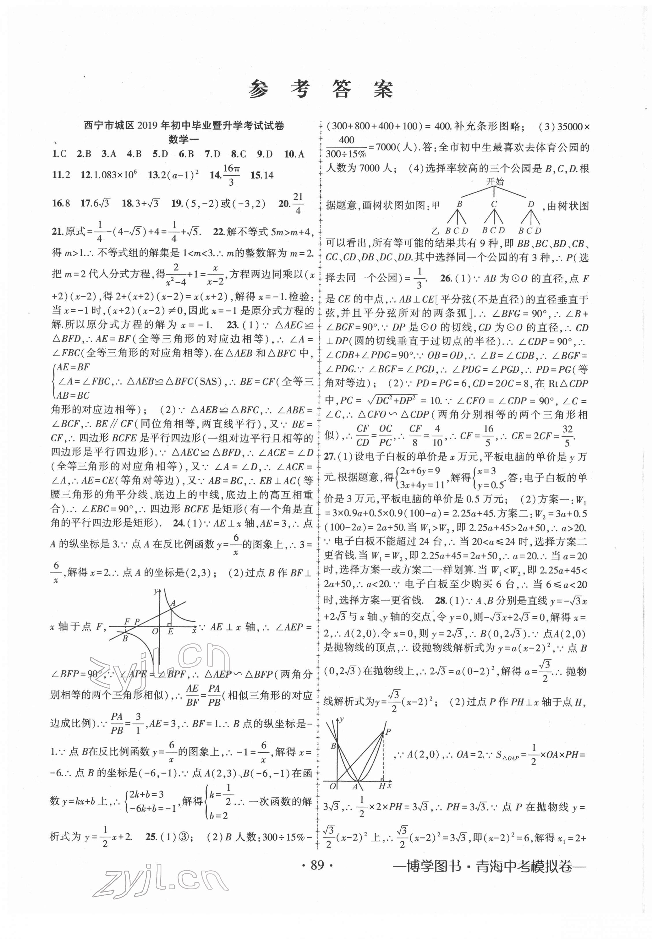 2022年青海中考金榜名卷模擬試卷數(shù)學(xué) 第1頁(yè)