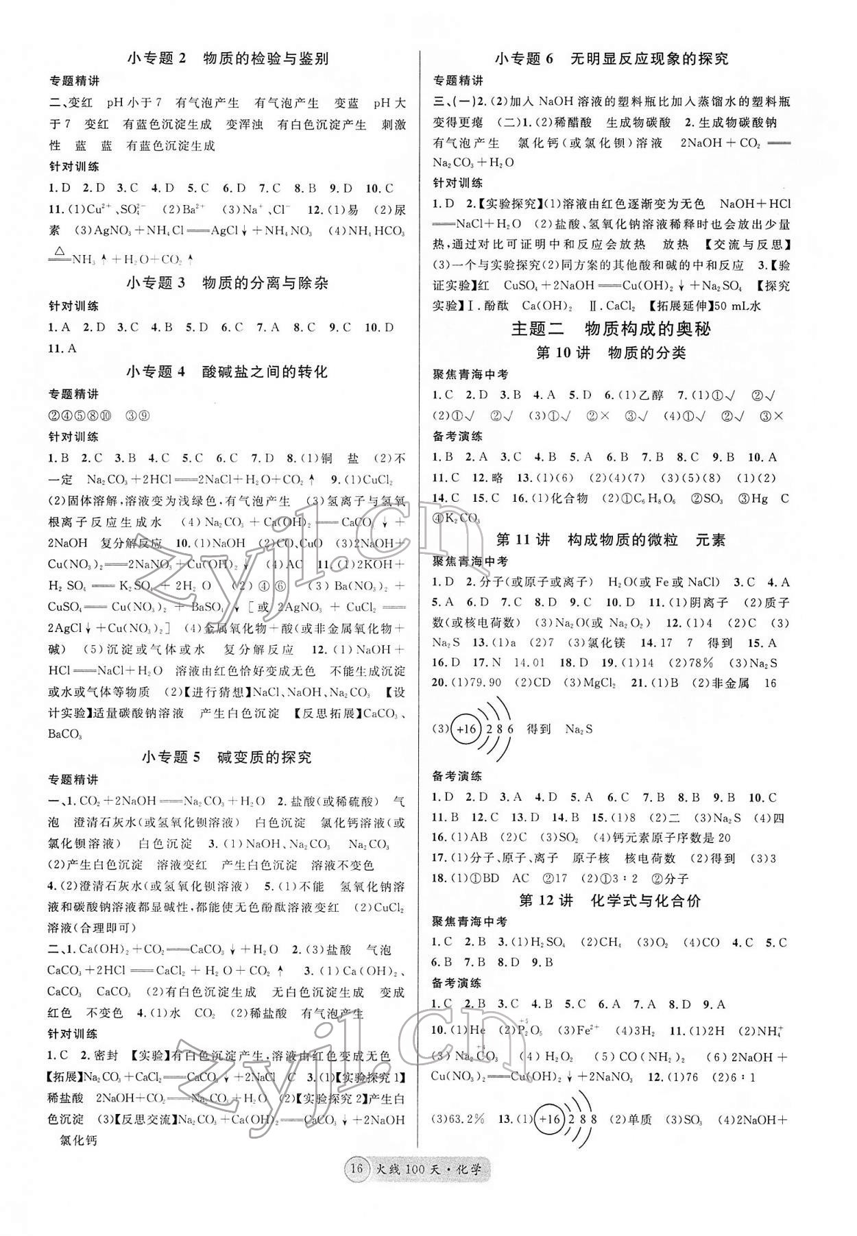 2022年火線100天中考滾動復(fù)習(xí)法化學(xué)青海專版 第4頁