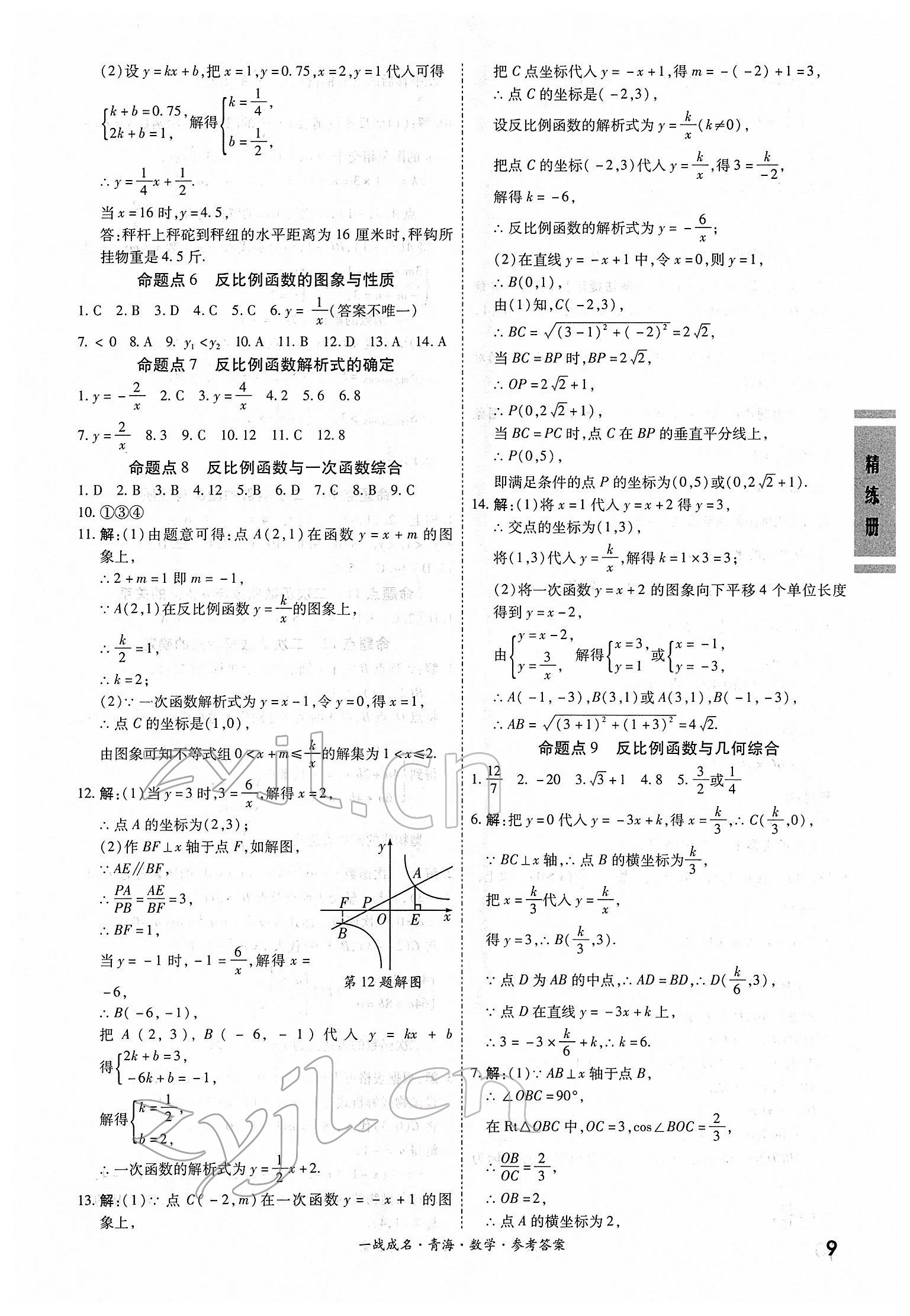 2022年一戰(zhàn)成名中考備考新思路數(shù)學(xué)青海專(zhuān)版 第9頁(yè)