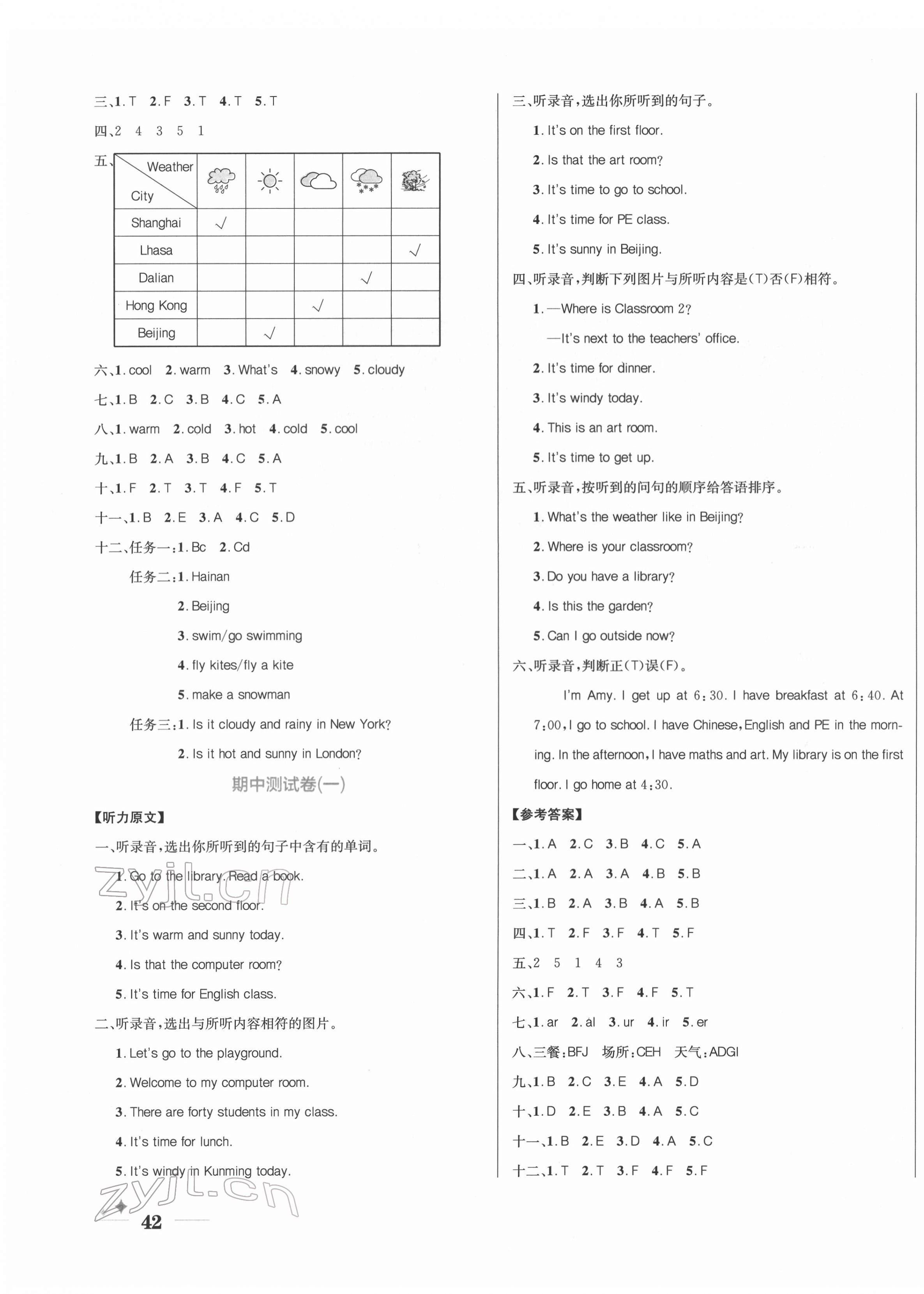 2022年黃岡名卷四年級英語下冊人教版 第3頁