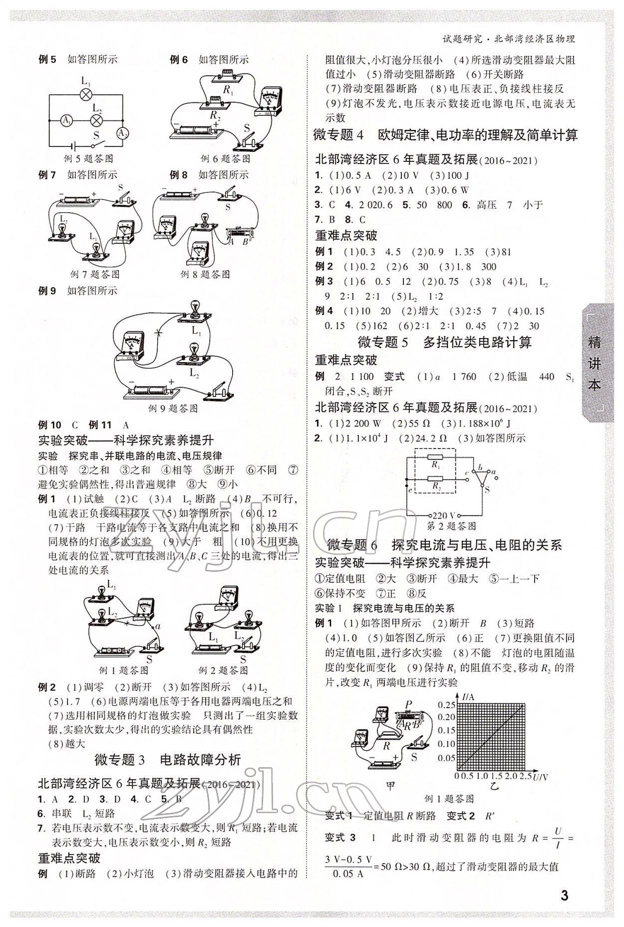 2022年萬唯中考試題研究物理北部灣專版 參考答案第2頁(yè)