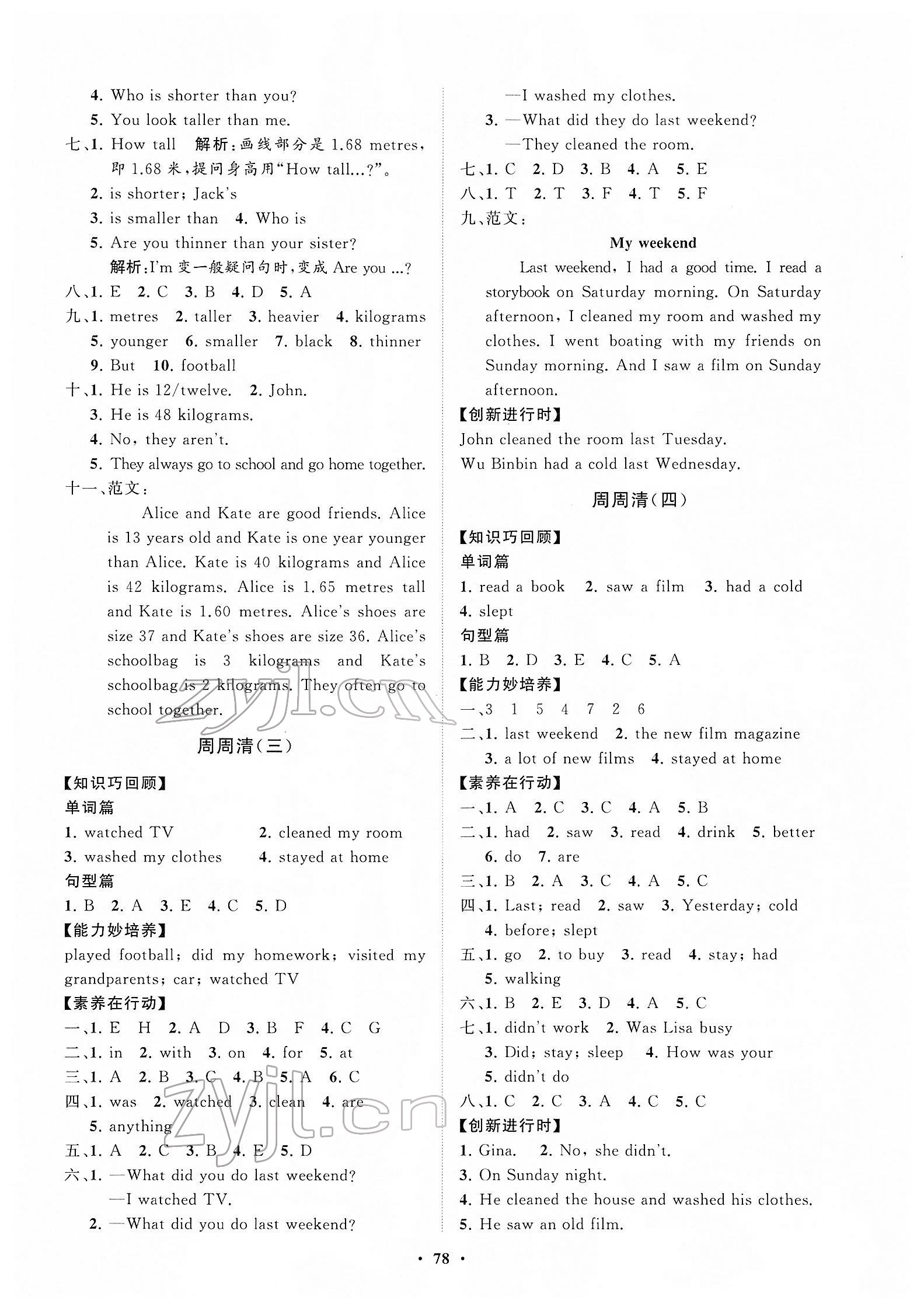 2022年同步練習(xí)冊(cè)分層指導(dǎo)六年級(jí)英語(yǔ)下冊(cè)人教版 參考答案第2頁(yè)