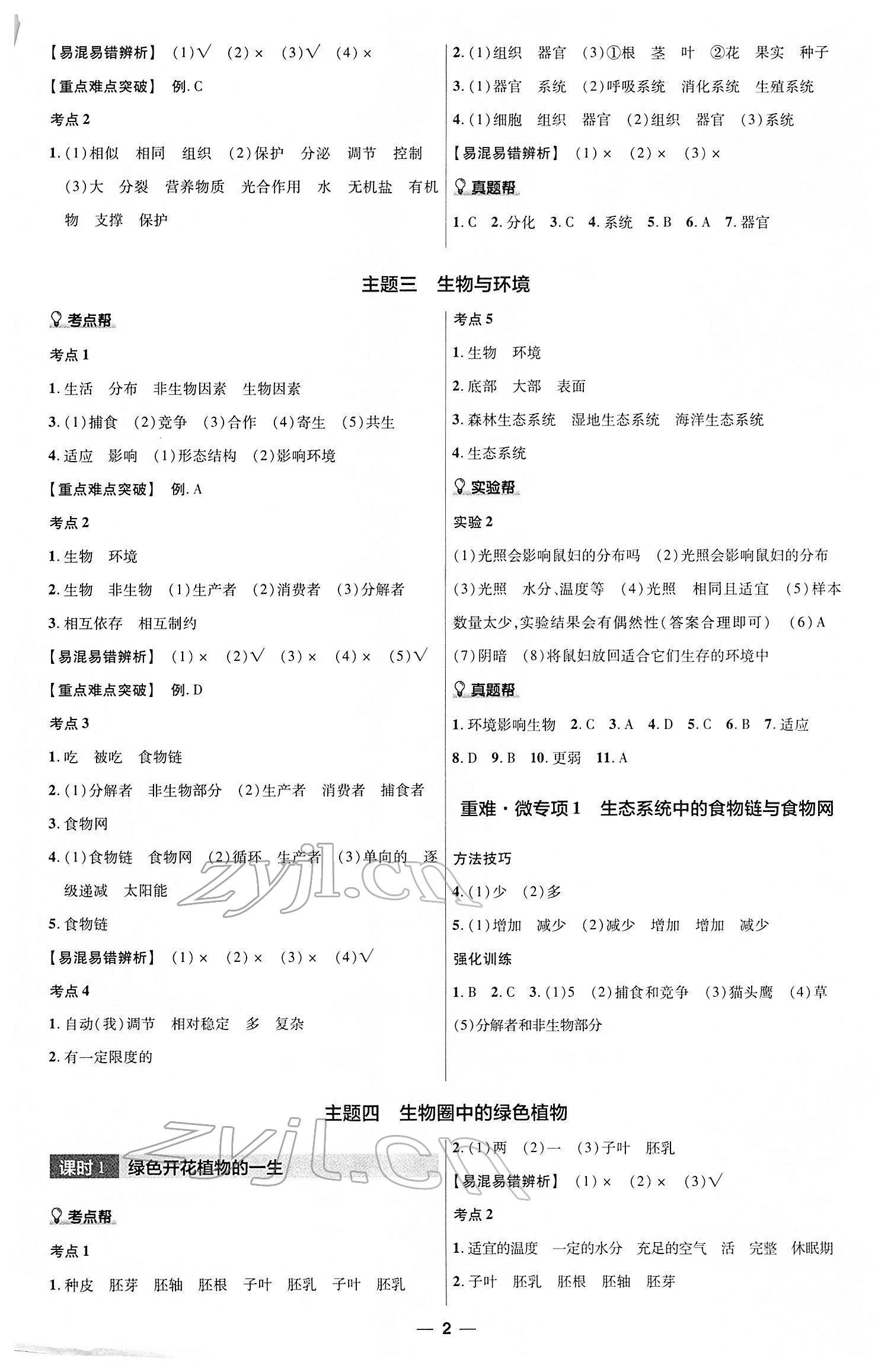 2022年江西中考幫生物 第2頁