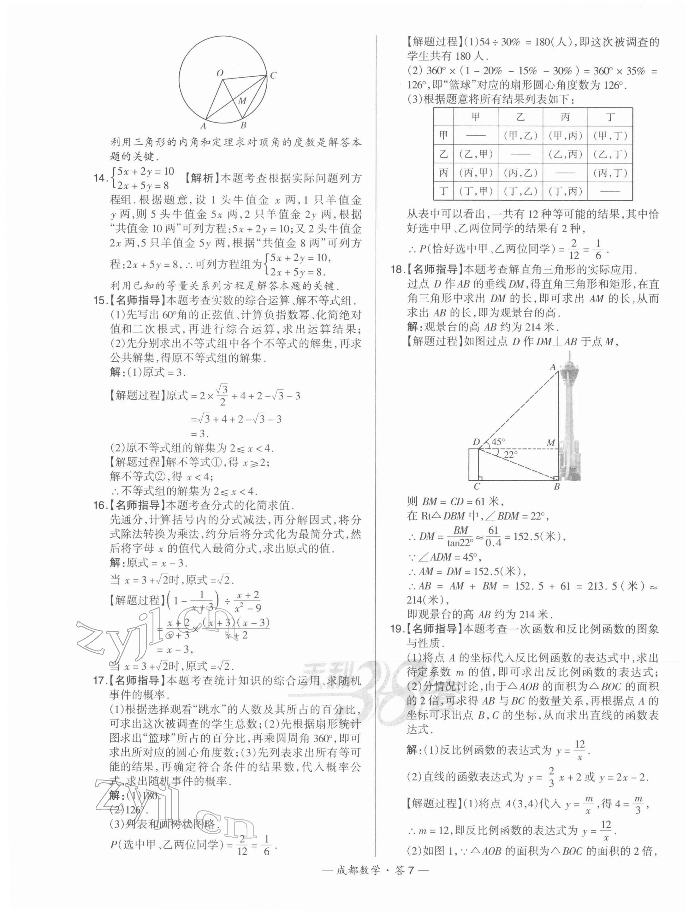 2022年天利38套中考試題精選數(shù)學(xué)成都專(zhuān)版 第7頁(yè)