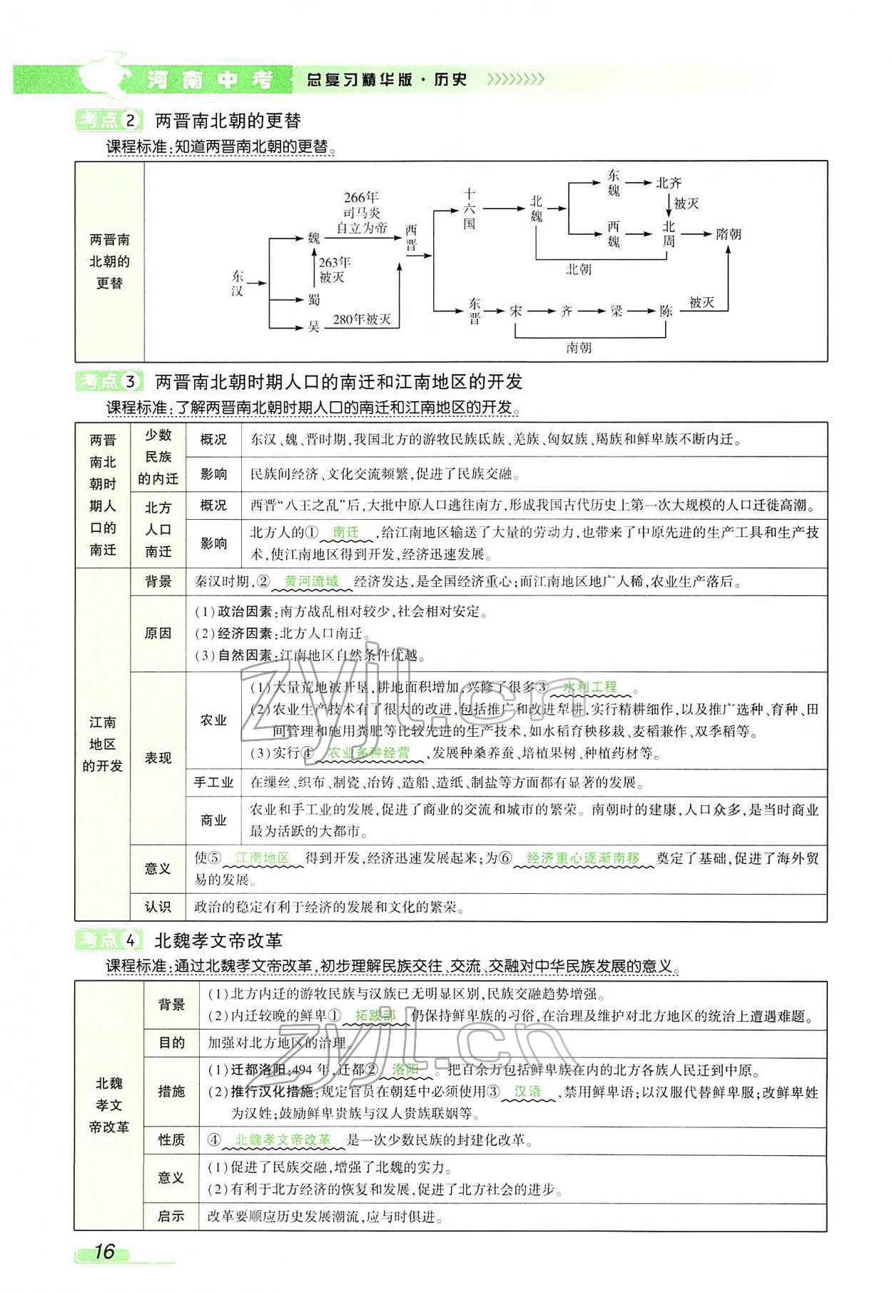 2022年河南中考南方出版社歷史 參考答案第66頁(yè)