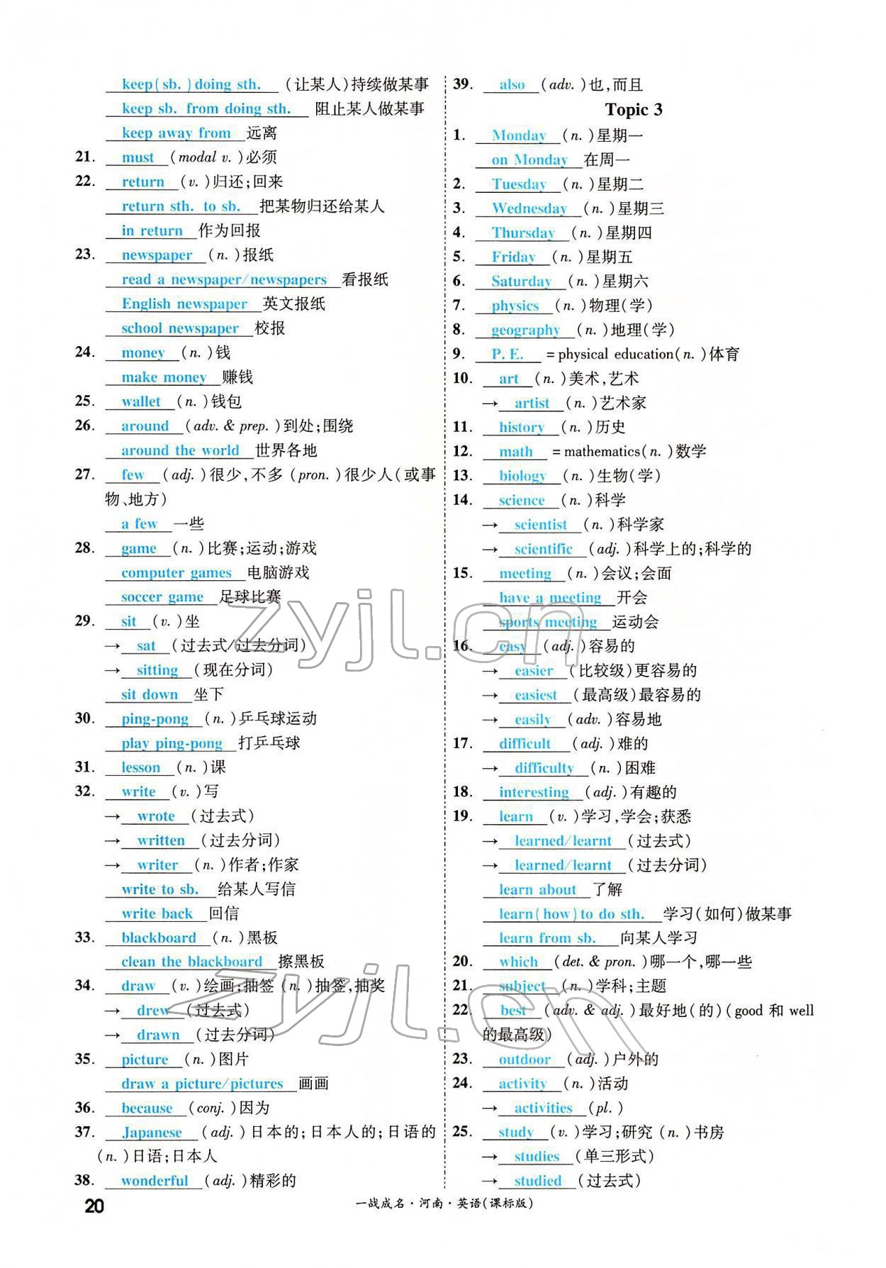 2022年一戰(zhàn)成名考前新方案英語河南專版 參考答案第73頁