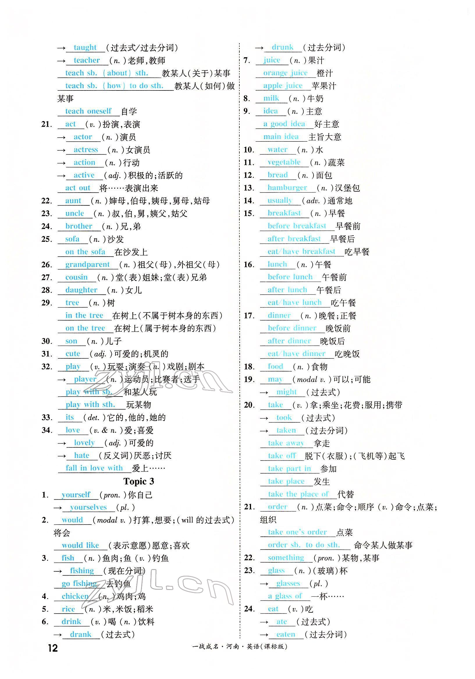 2022年一戰(zhàn)成名考前新方案英語河南專版 參考答案第41頁