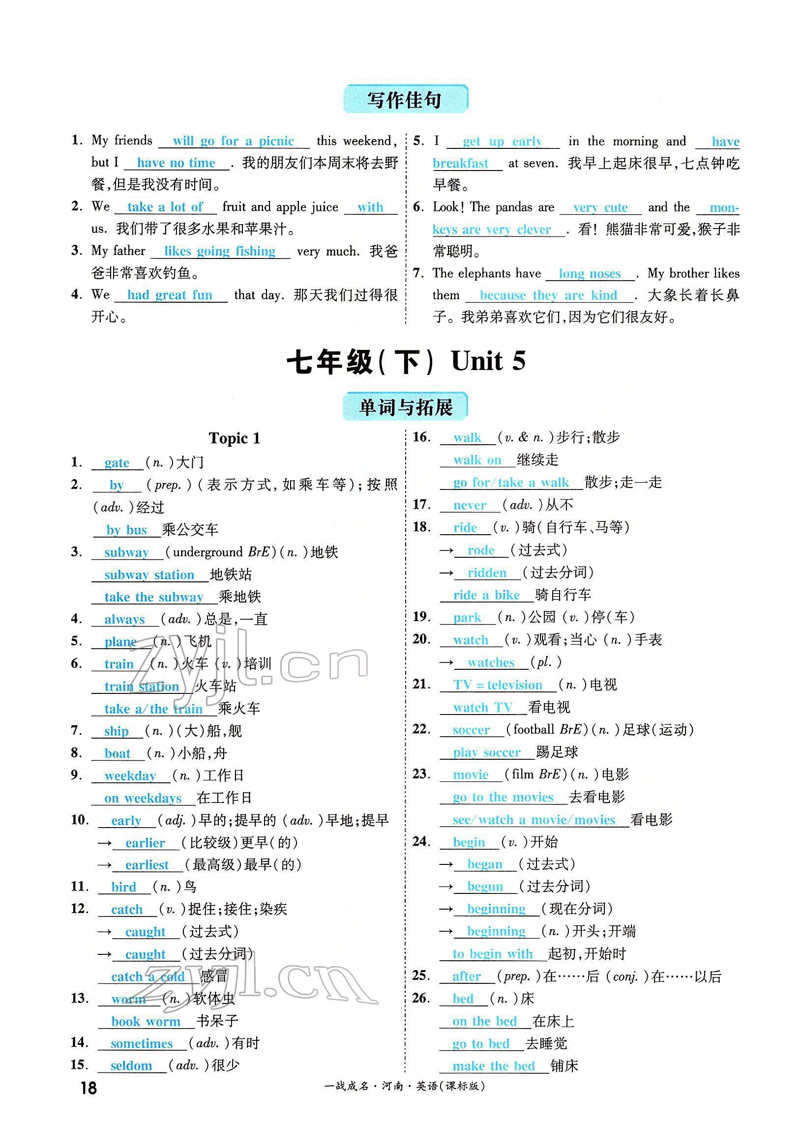 2022年一戰(zhàn)成名考前新方案英語河南專版 參考答案第65頁