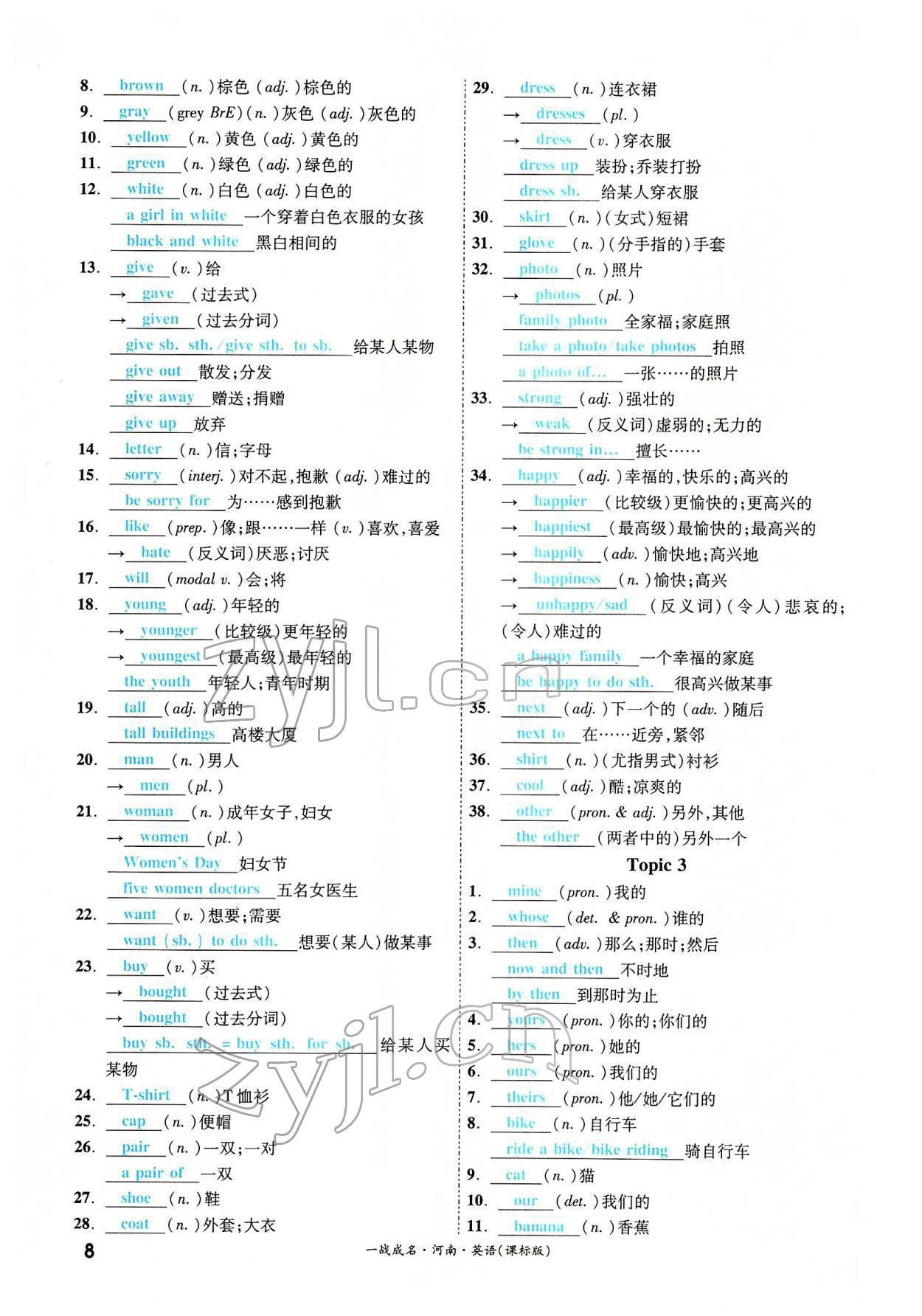 2022年一戰(zhàn)成名考前新方案英語(yǔ)河南專版 參考答案第25頁(yè)