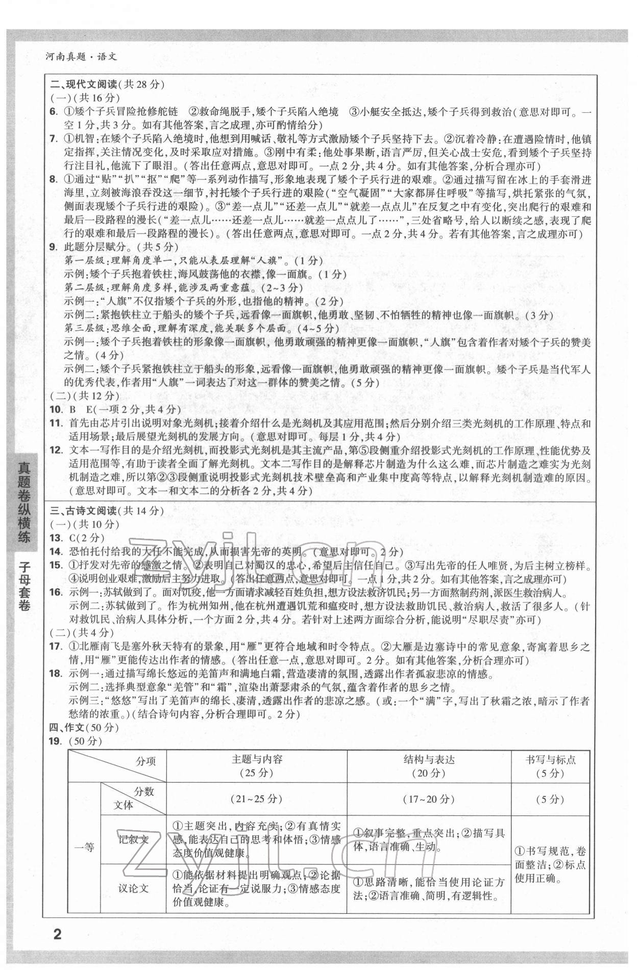 2022年万唯中考河南真题语文 第2页