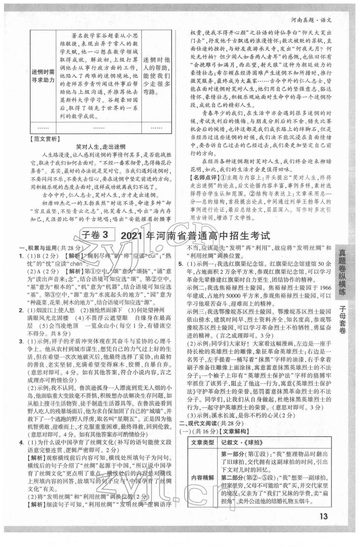 2022年萬唯中考河南真題語文 第13頁