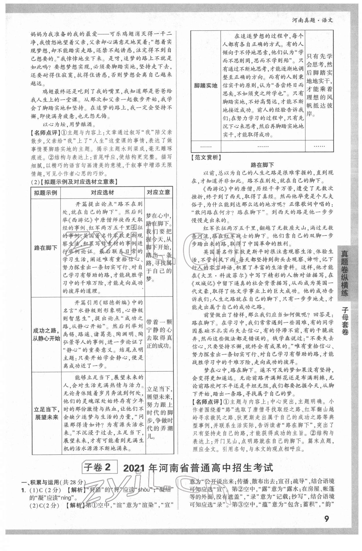 2022年萬唯中考河南真題語文 第9頁