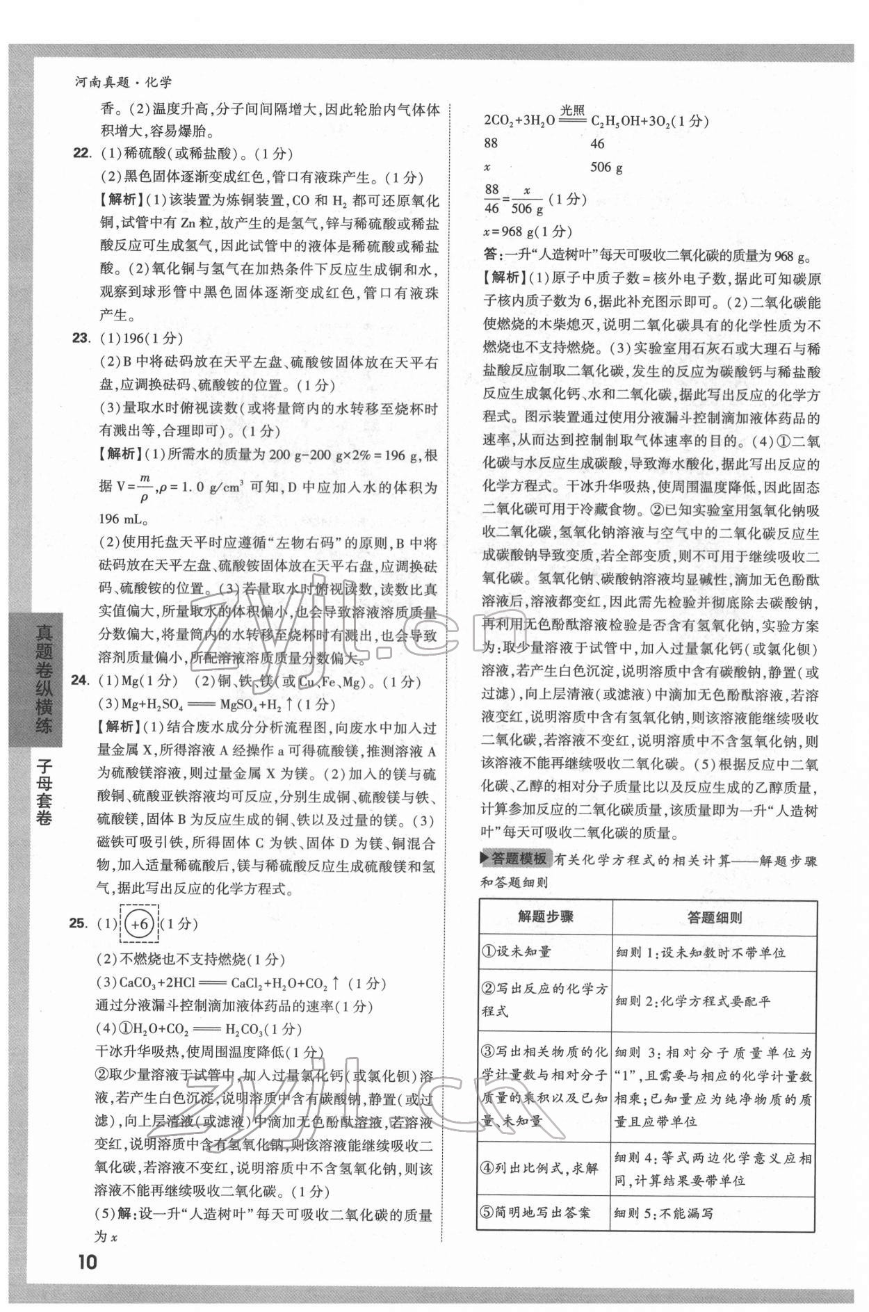 2022年萬唯中考河南真題化學(xué) 第10頁