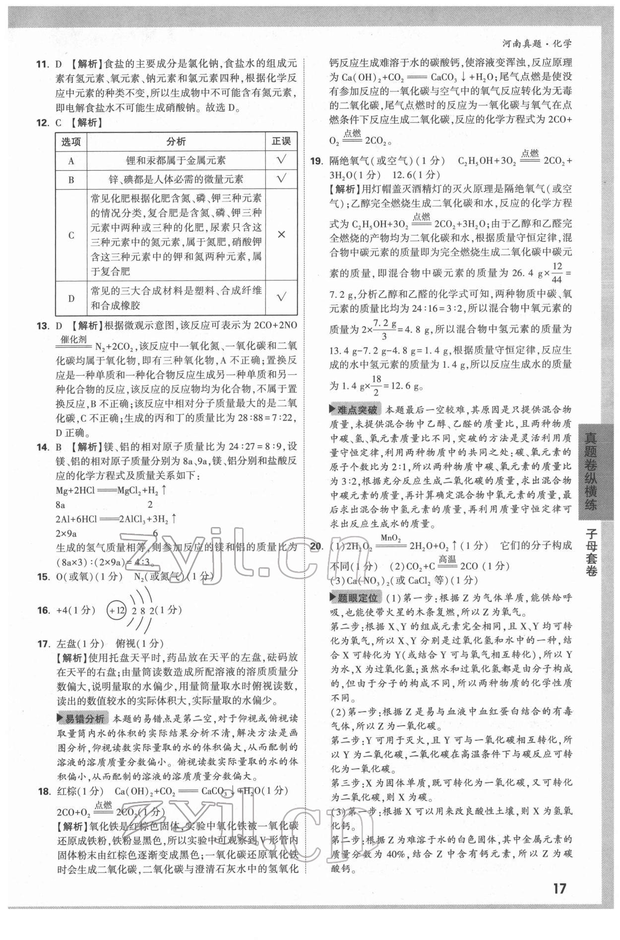 2022年萬(wàn)唯中考河南真題化學(xué) 第17頁(yè)