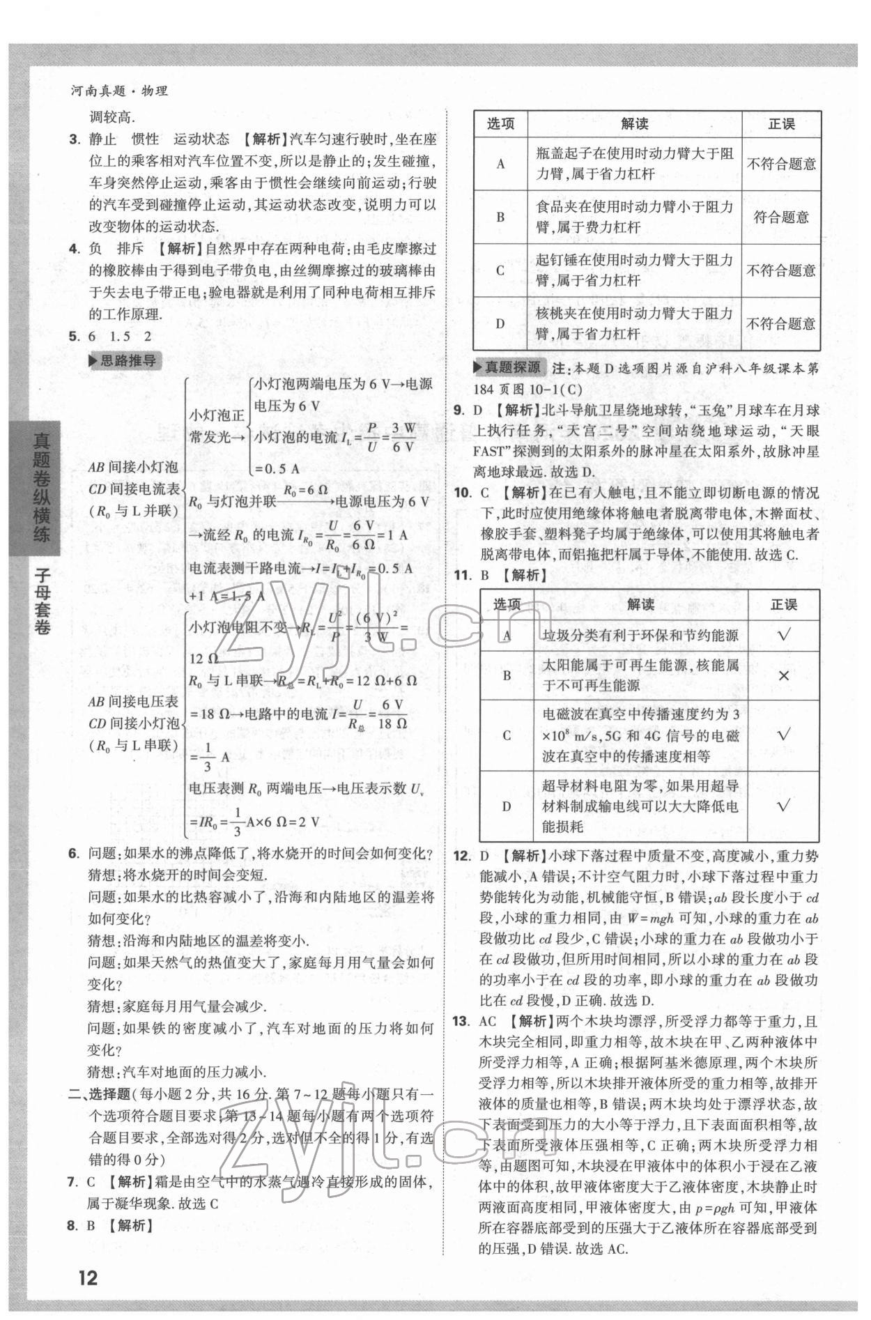 2022年萬唯中考河南真題物理 第12頁