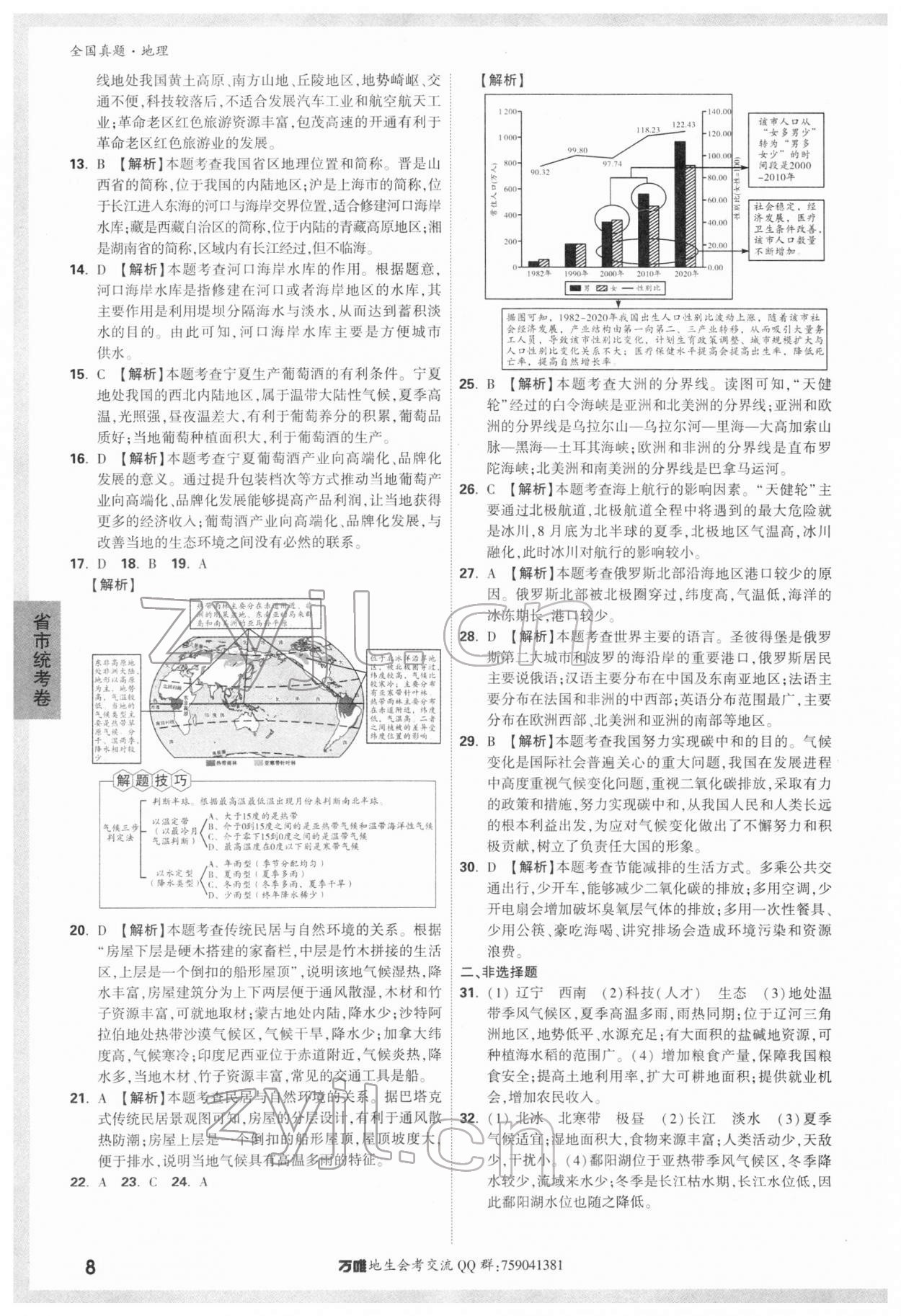 2022年萬唯中考真題地理 第8頁