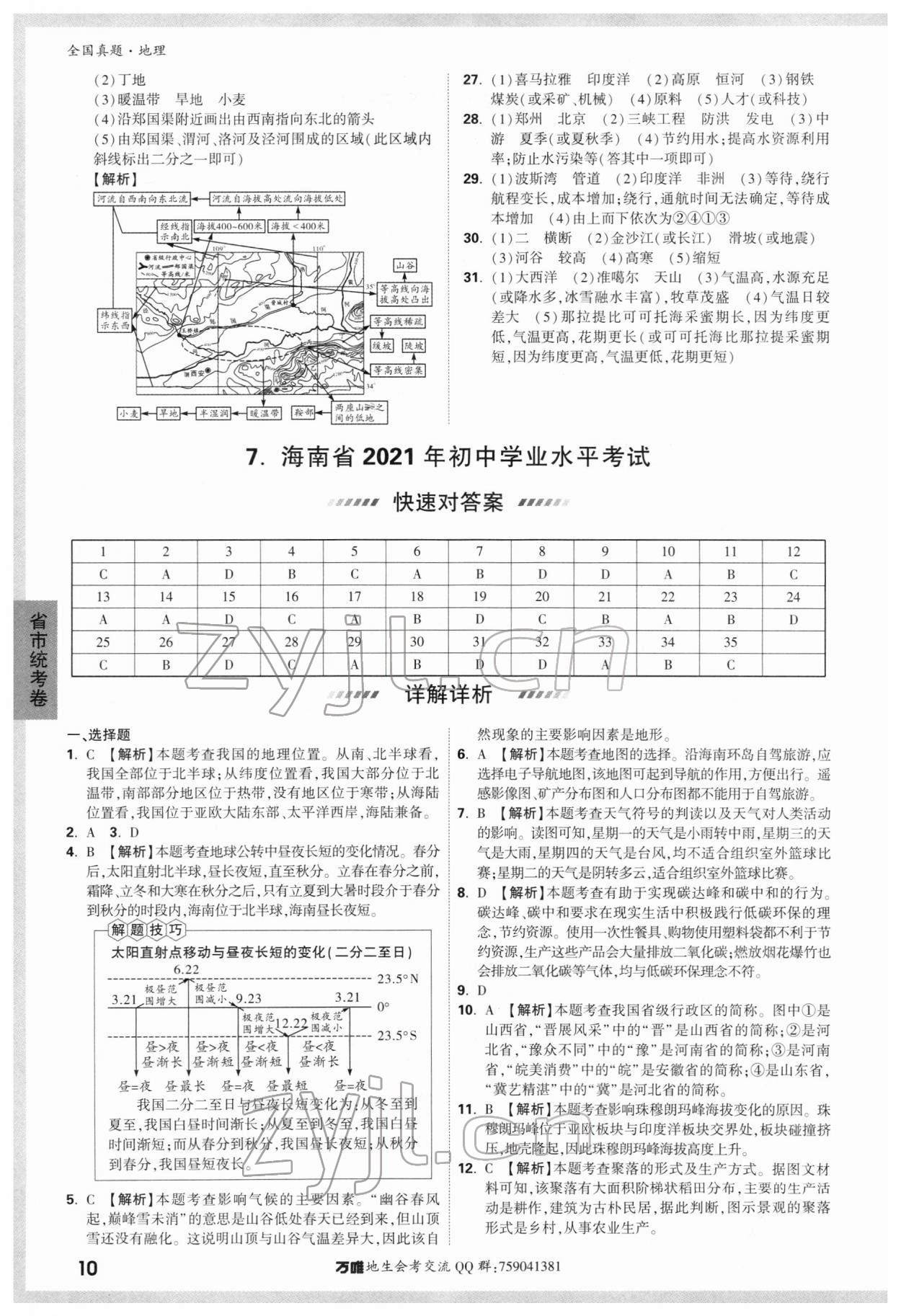 2022年萬唯中考真題地理 第10頁(yè)