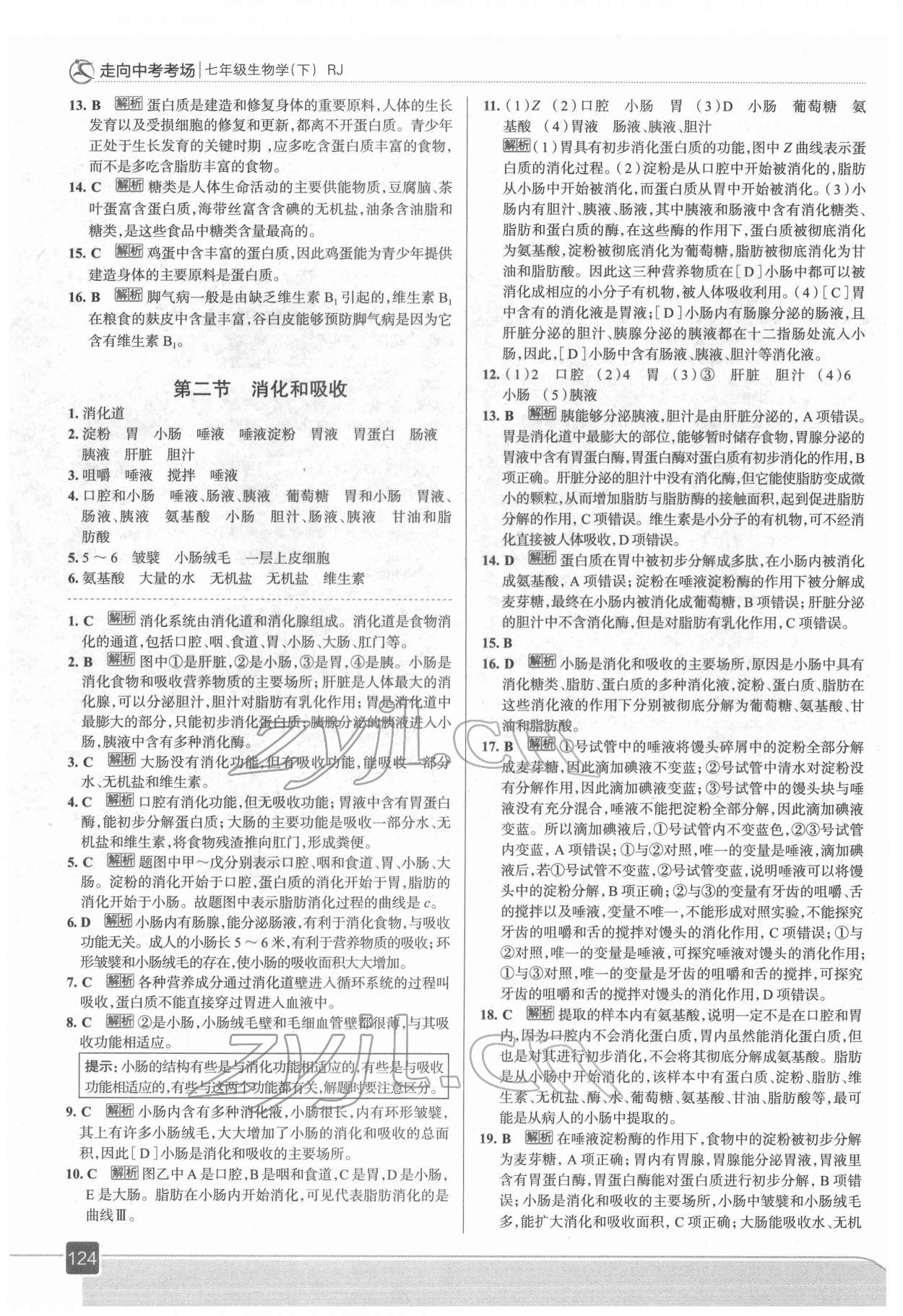 2022年走向中考考場七年級生物下冊人教版 第4頁