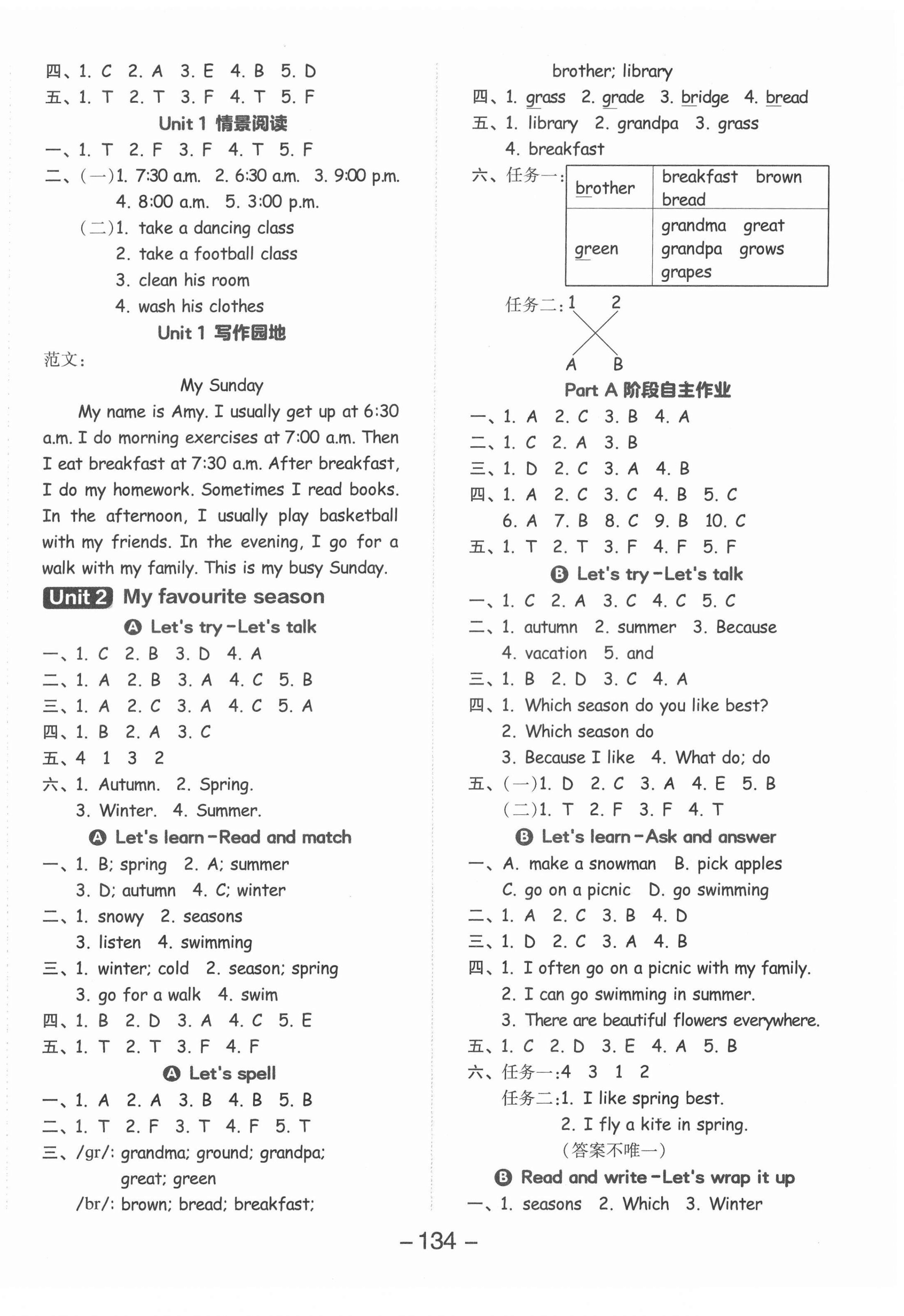 2022年全品學(xué)練考五年級英語下冊人教版 參考答案第2頁