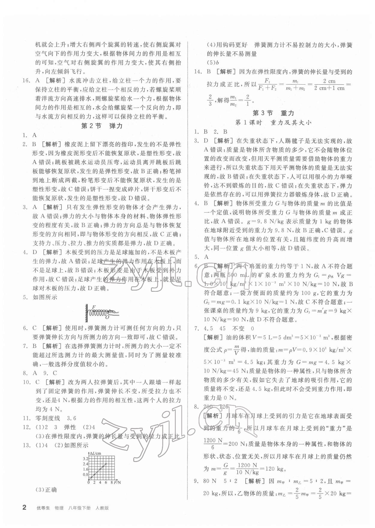 2022年全品优等生八年级物理下册人教版 第2页