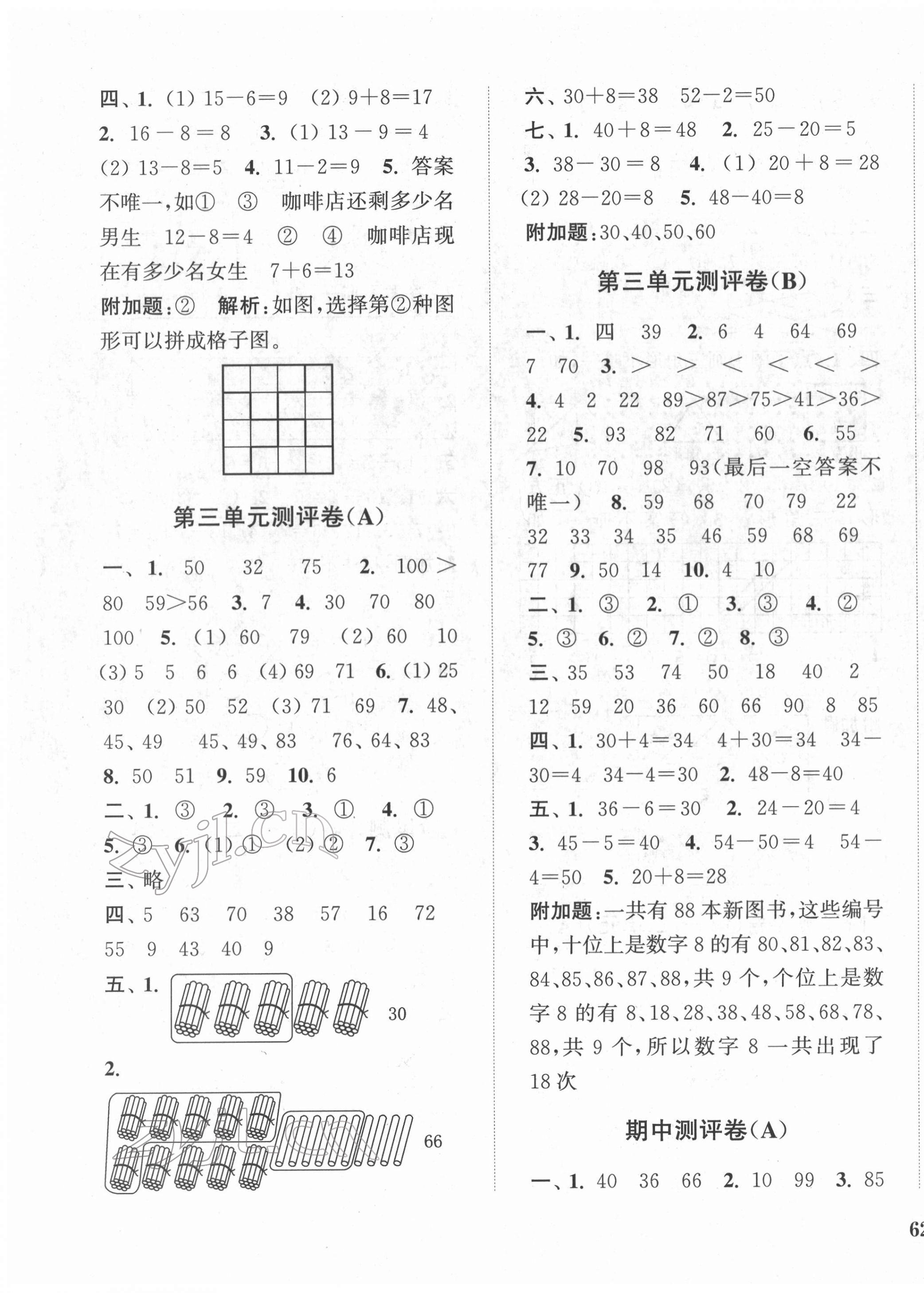 2022年通城學(xué)典全程測評(píng)卷一年級(jí)數(shù)學(xué)下冊(cè)蘇教版江蘇專版 第3頁