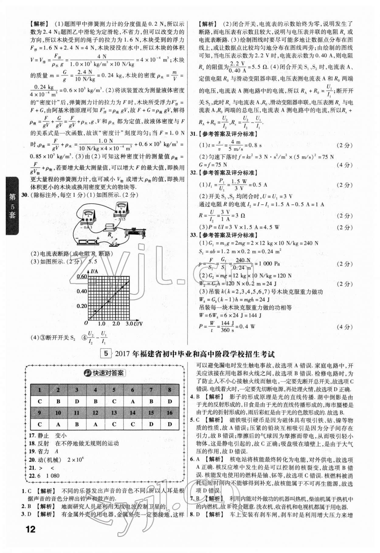 2022年金考卷45套匯編物理福建專版 第12頁