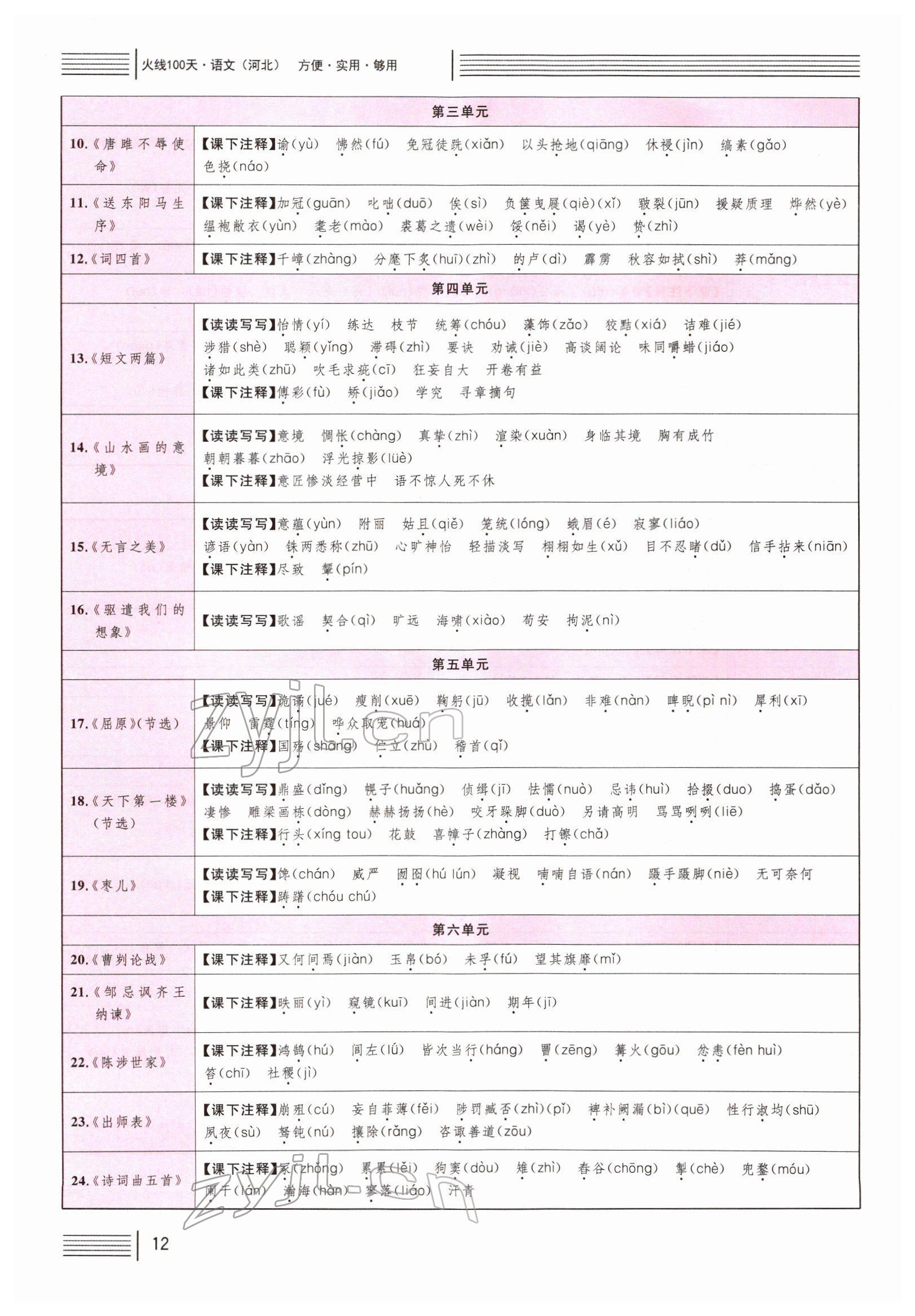 2022年火線100天中考滾動(dòng)復(fù)習(xí)法語文B河北專版 第11頁