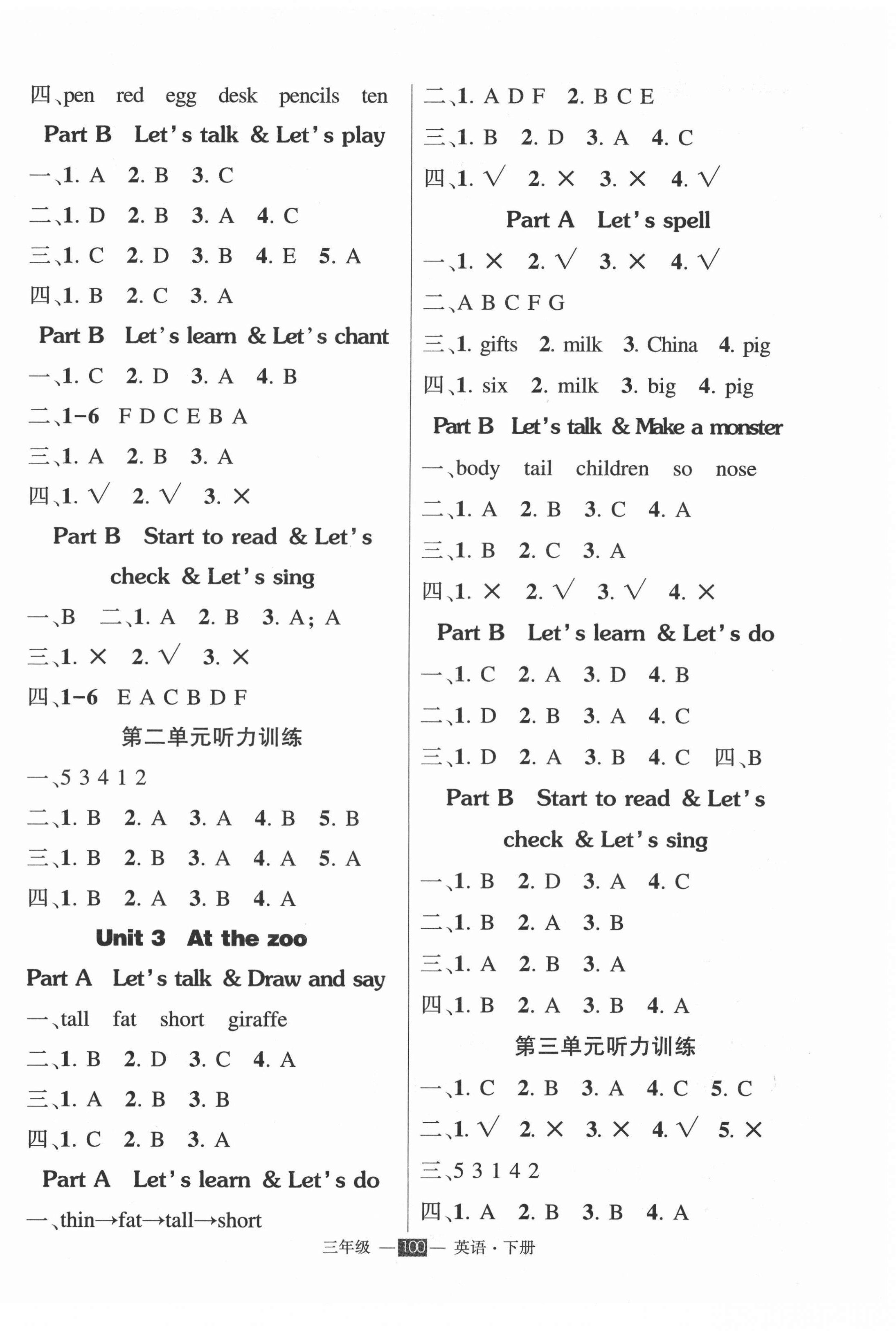 2022年?duì)钤刹怕穭?chuàng)優(yōu)作業(yè)100分三年級(jí)英語(yǔ)下冊(cè)人教PEP版 第2頁(yè)