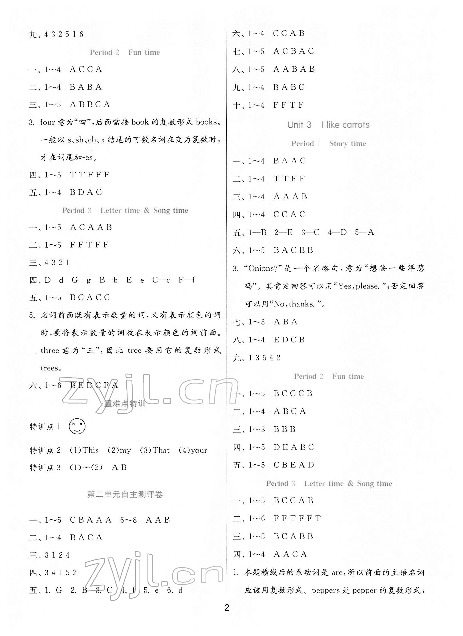 2022年實(shí)驗(yàn)班提優(yōu)訓(xùn)練一年級(jí)英語(yǔ)下冊(cè)譯林版 第2頁(yè)