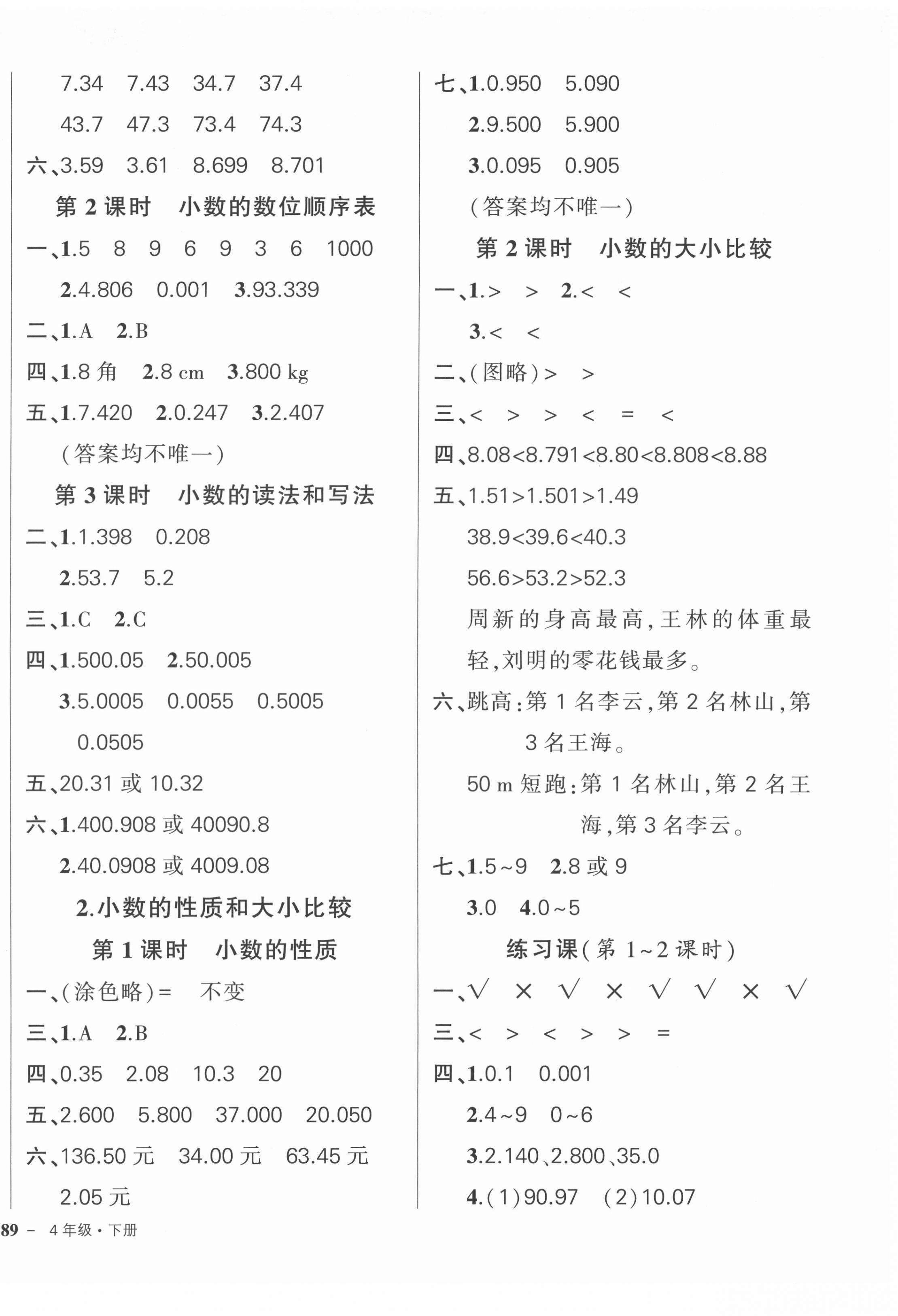 2022年状元成才路创优作业100分四年级数学下册人教版 第6页