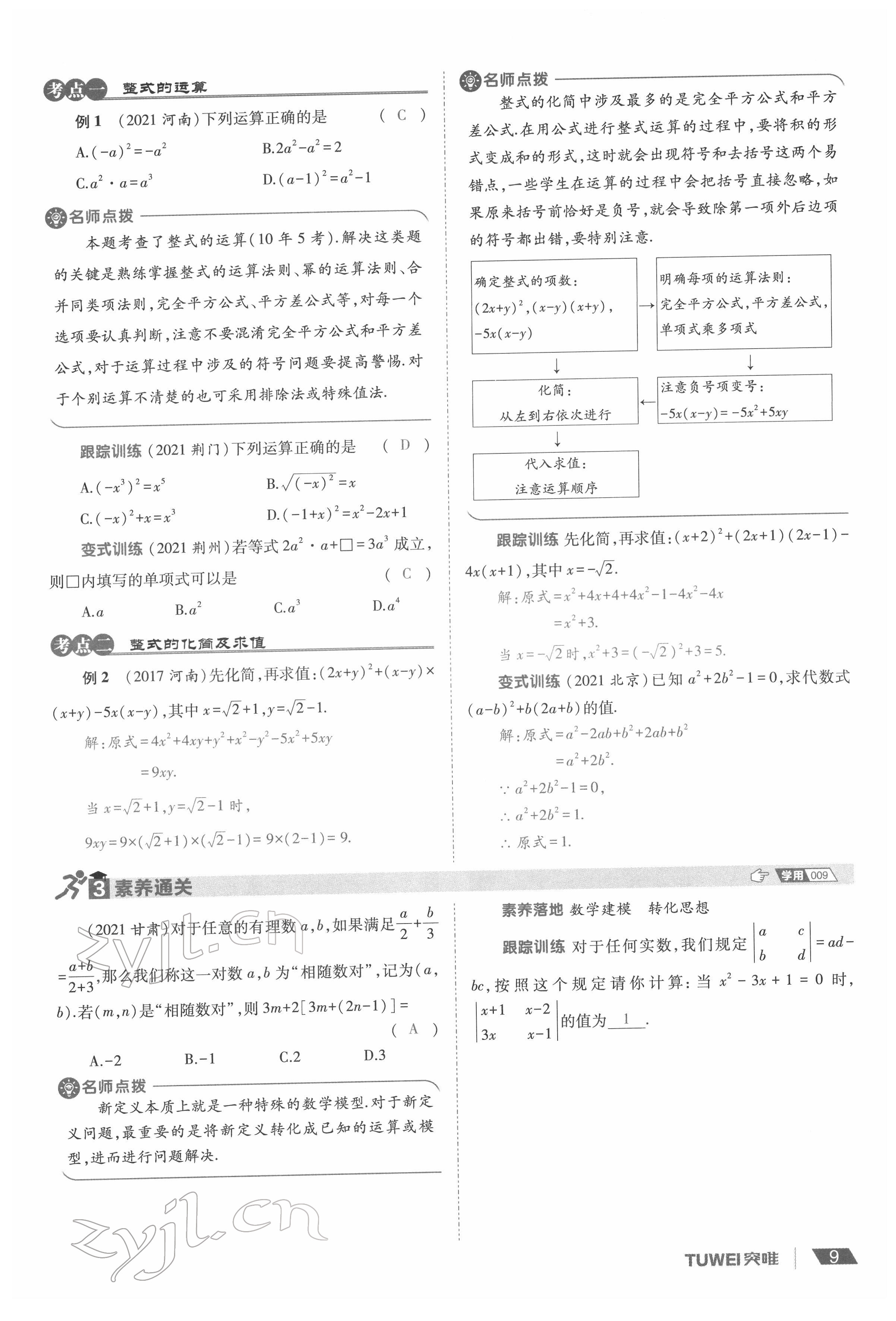 2022年一戰(zhàn)通關(guān)中考總復(fù)習(xí)數(shù)學(xué)河南專版 參考答案第13頁