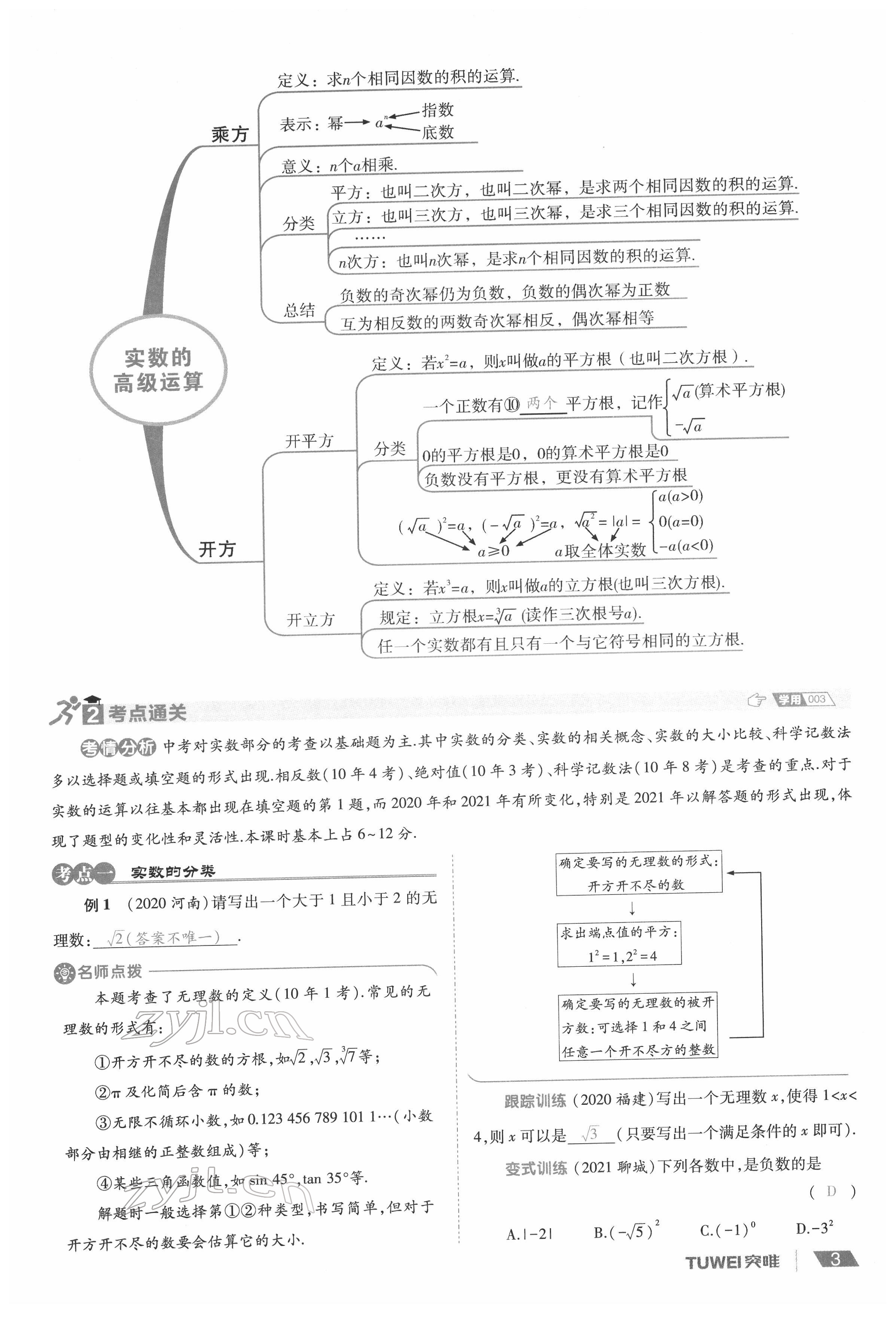 2022年一戰(zhàn)通關(guān)中考總復(fù)習(xí)數(shù)學(xué)河南專版 參考答案第7頁(yè)