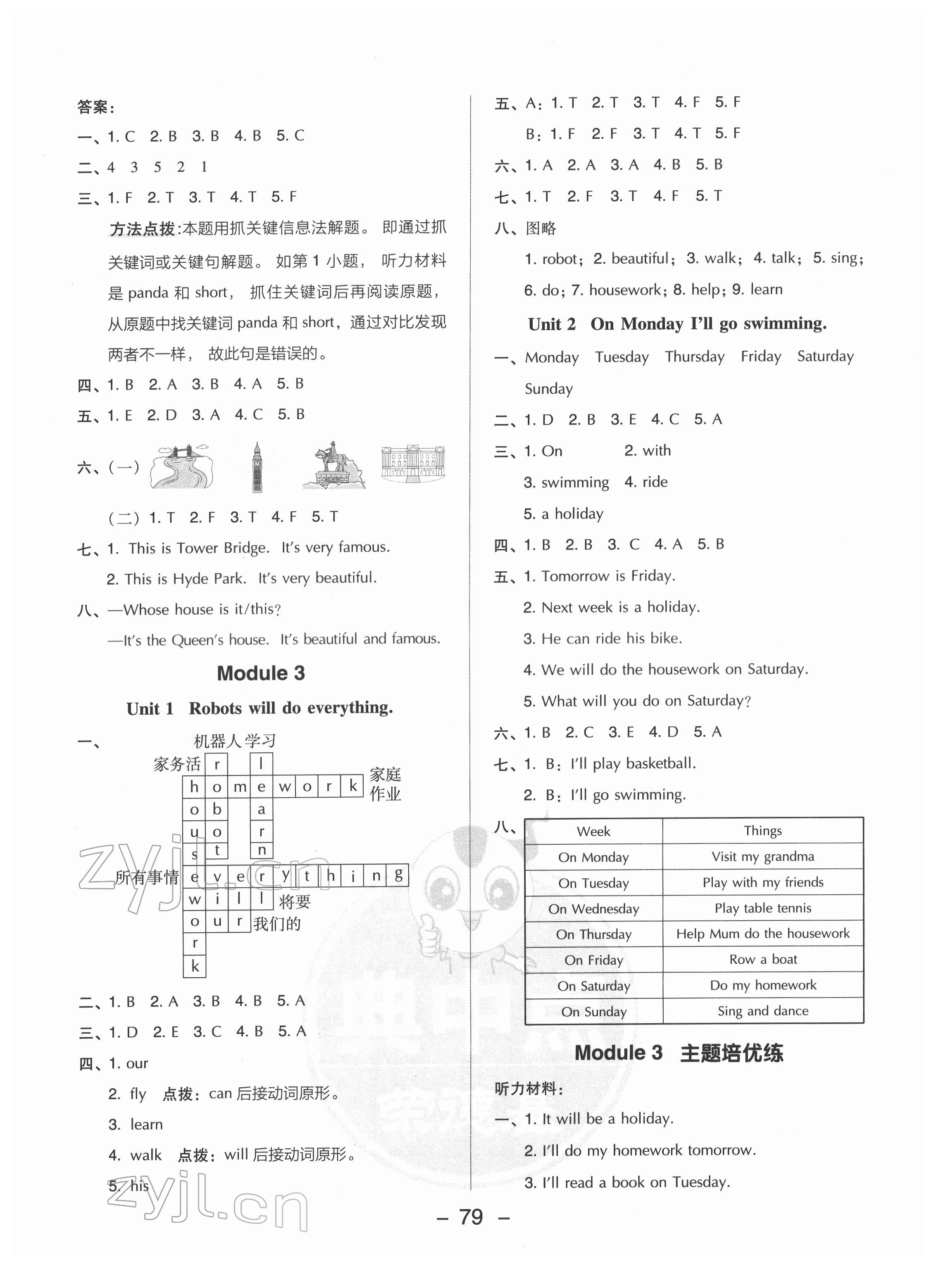 2022年綜合應(yīng)用創(chuàng)新題典中點(diǎn)四年級英語下冊外研版三起 第3頁