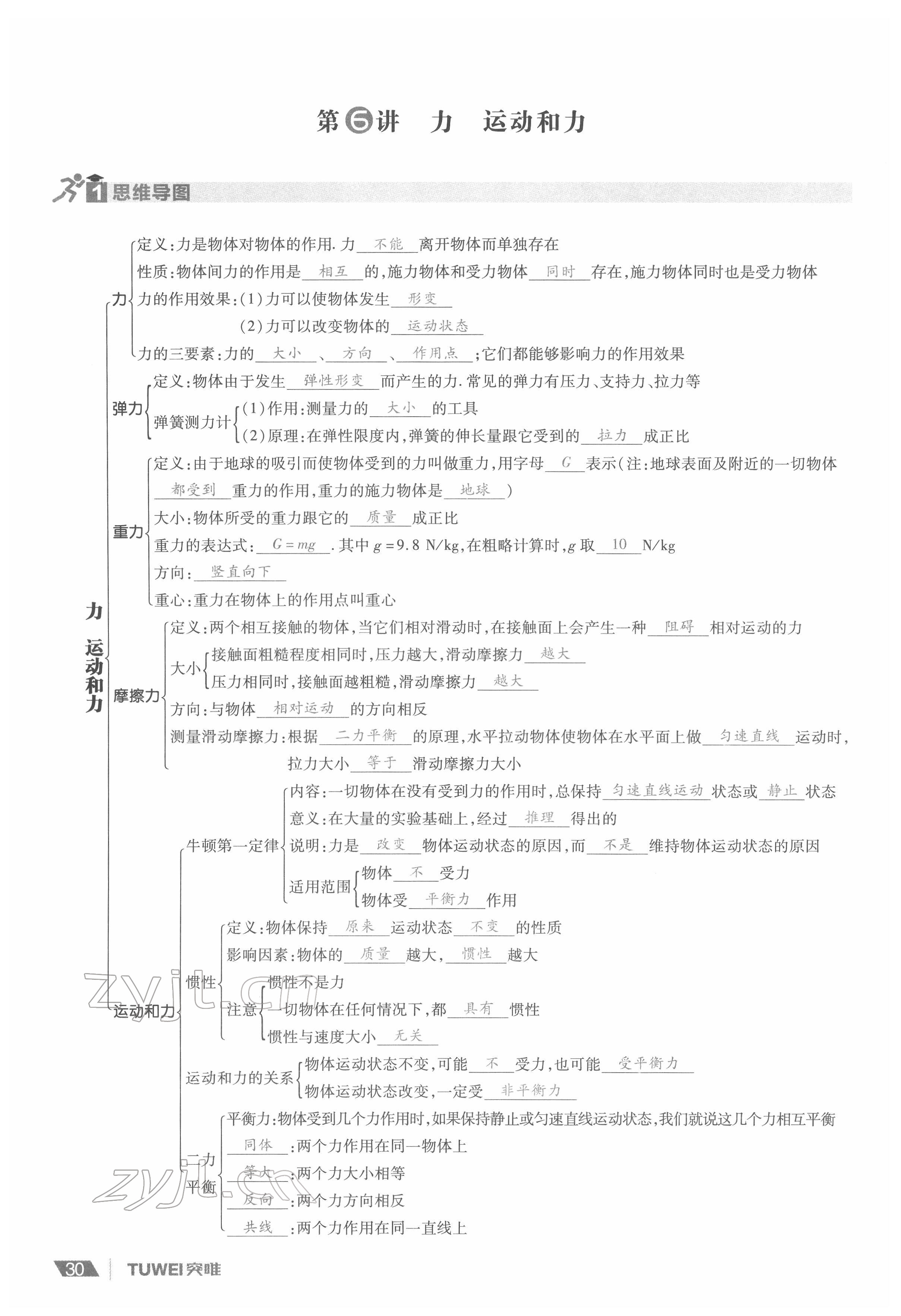 2022年一戰(zhàn)通關(guān)中考總復(fù)習(xí)物理河南專(zhuān)版 參考答案第30頁(yè)