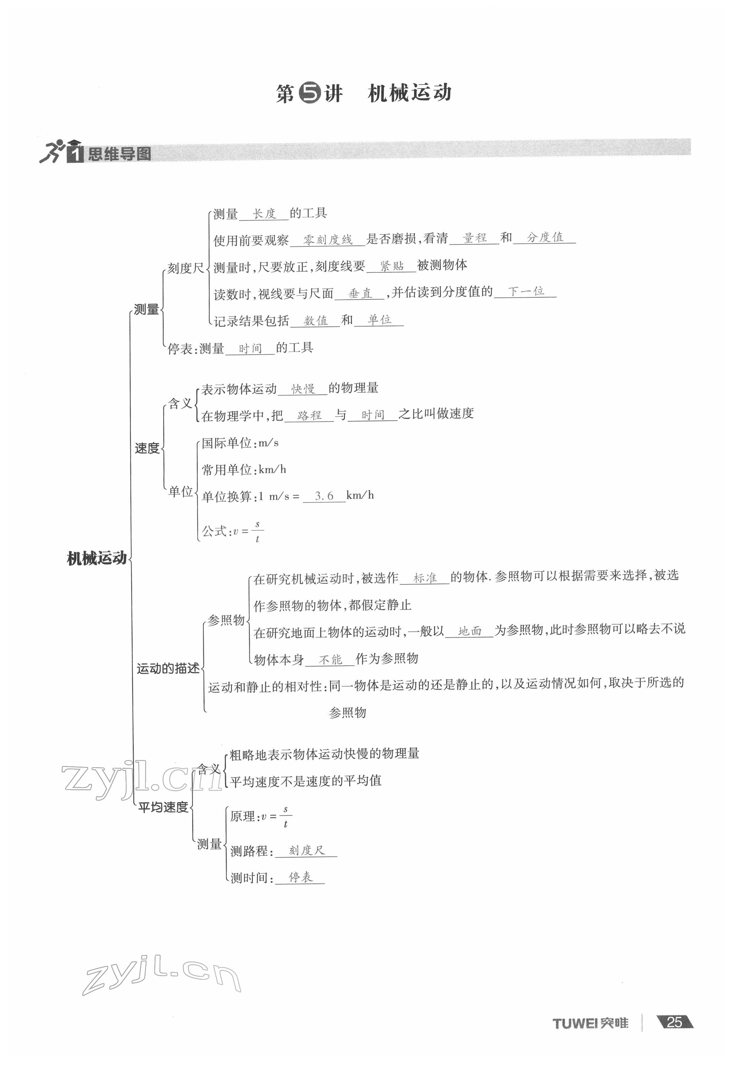 2022年一戰(zhàn)通關(guān)中考總復(fù)習(xí)物理河南專版 參考答案第25頁(yè)