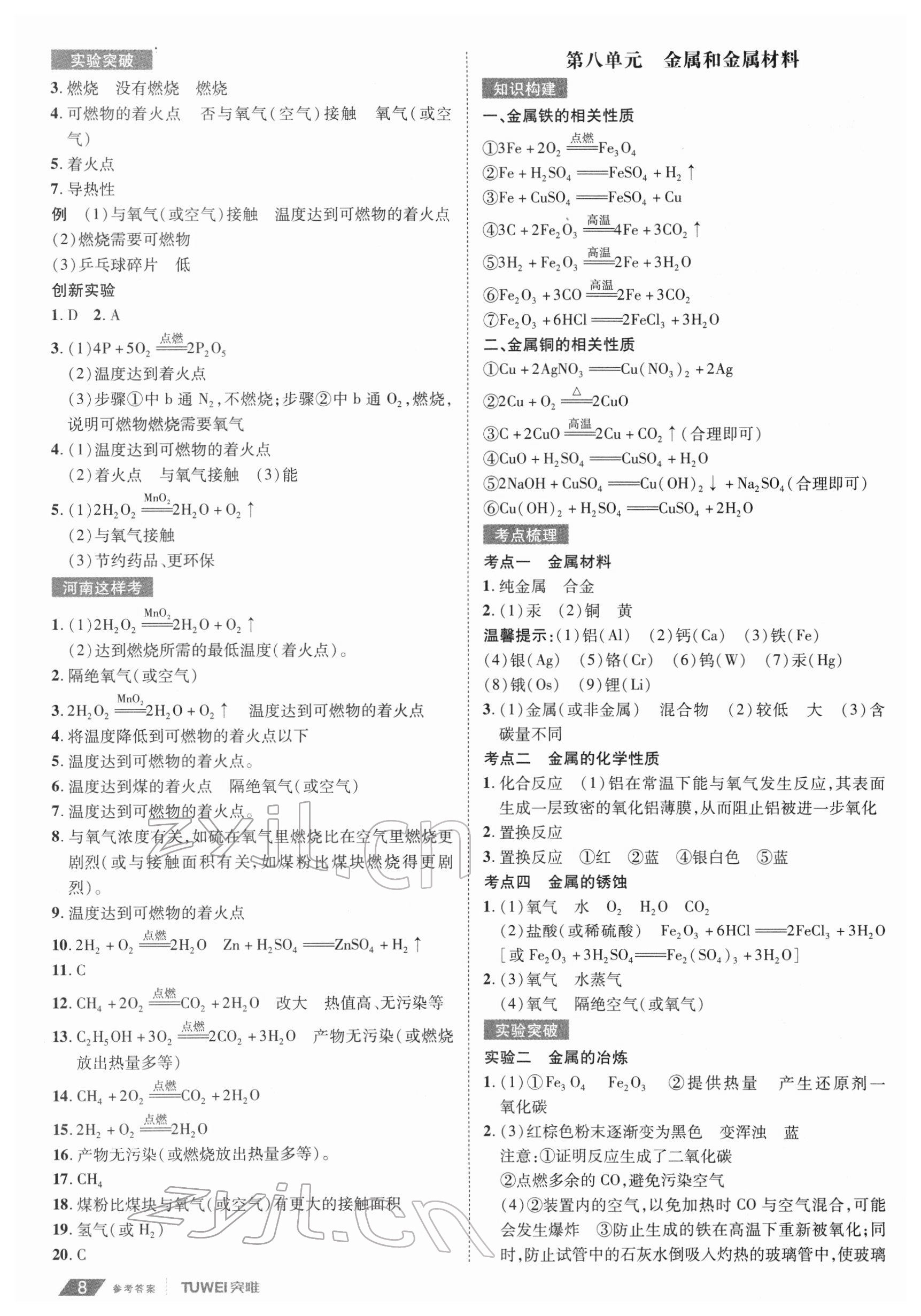 2022年一戰(zhàn)通關(guān)中考總復習化學河南專版 第8頁