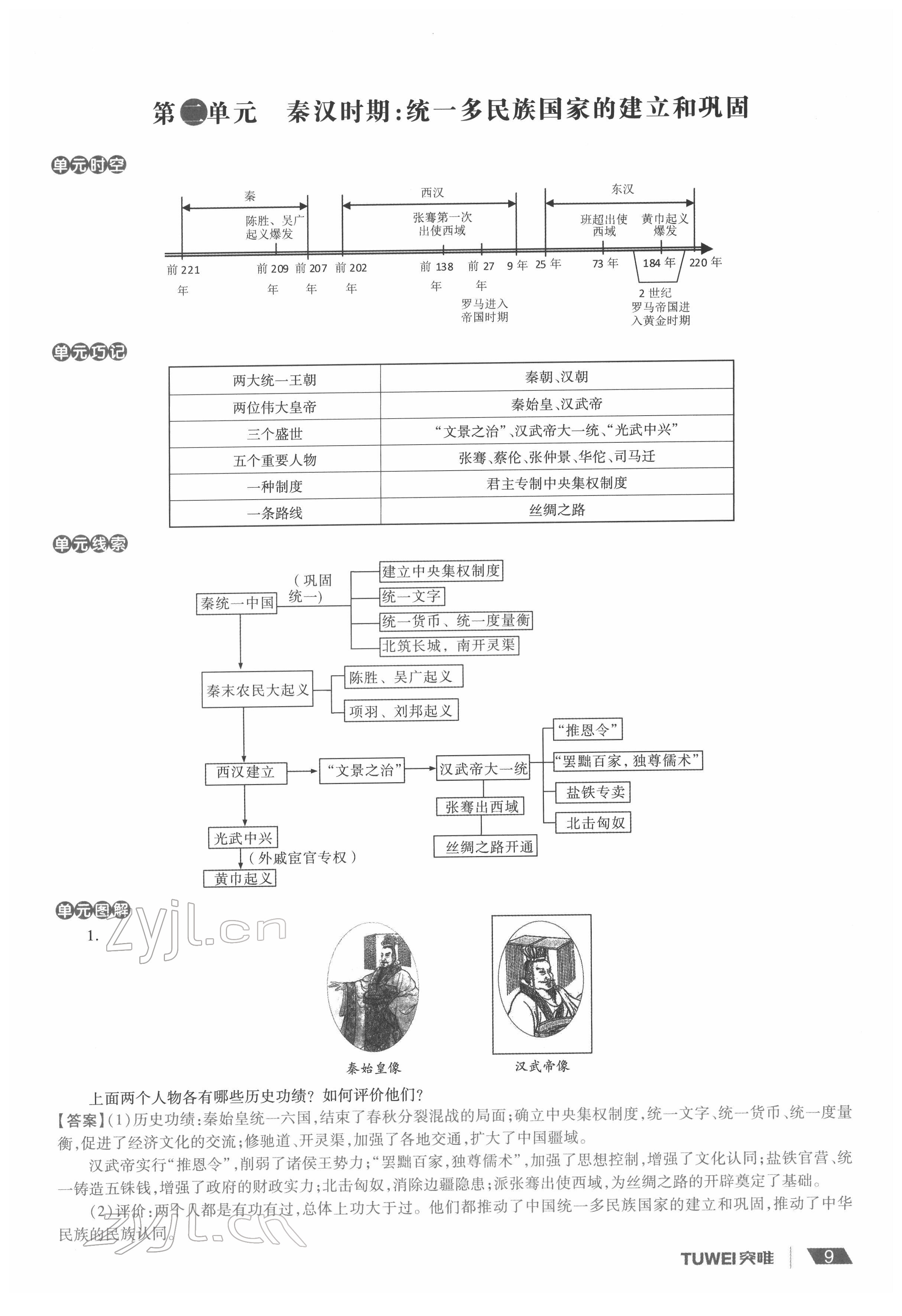 2022年一戰(zhàn)通關(guān)中考總復(fù)習(xí)歷史河南專版 參考答案第9頁