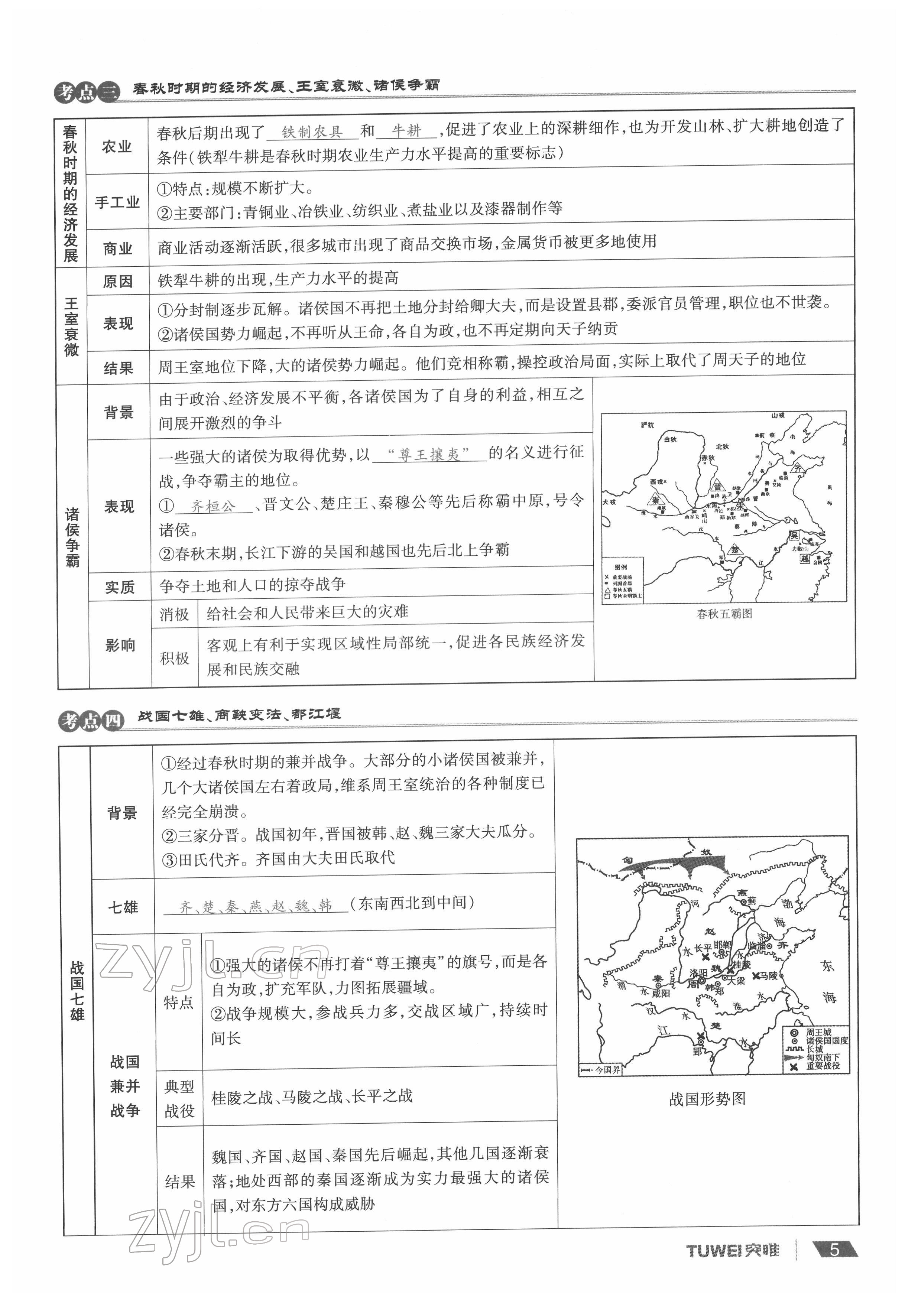 2022年一戰(zhàn)通關(guān)中考總復(fù)習(xí)歷史河南專版 參考答案第5頁(yè)