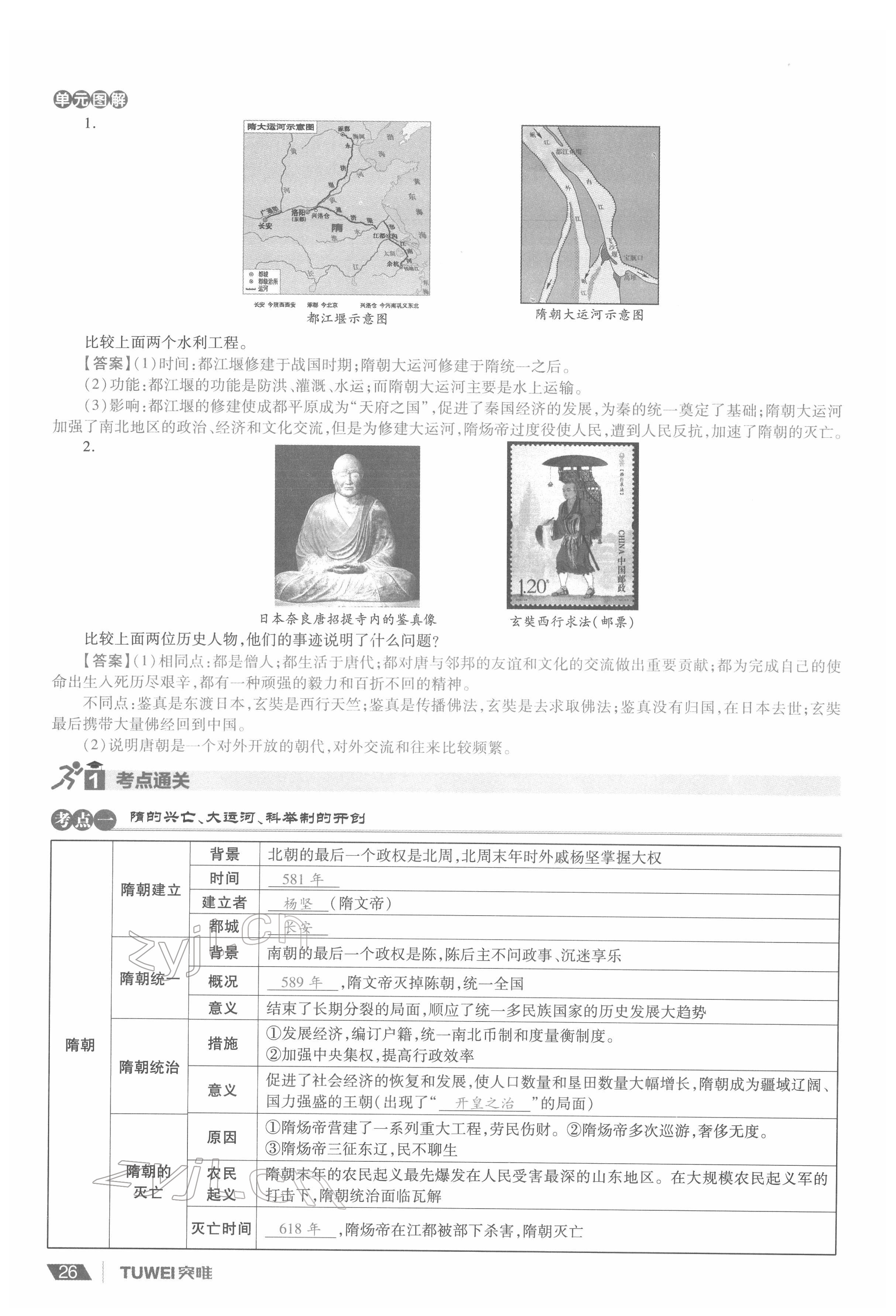 2022年一戰(zhàn)通關(guān)中考總復習歷史河南專版 參考答案第26頁