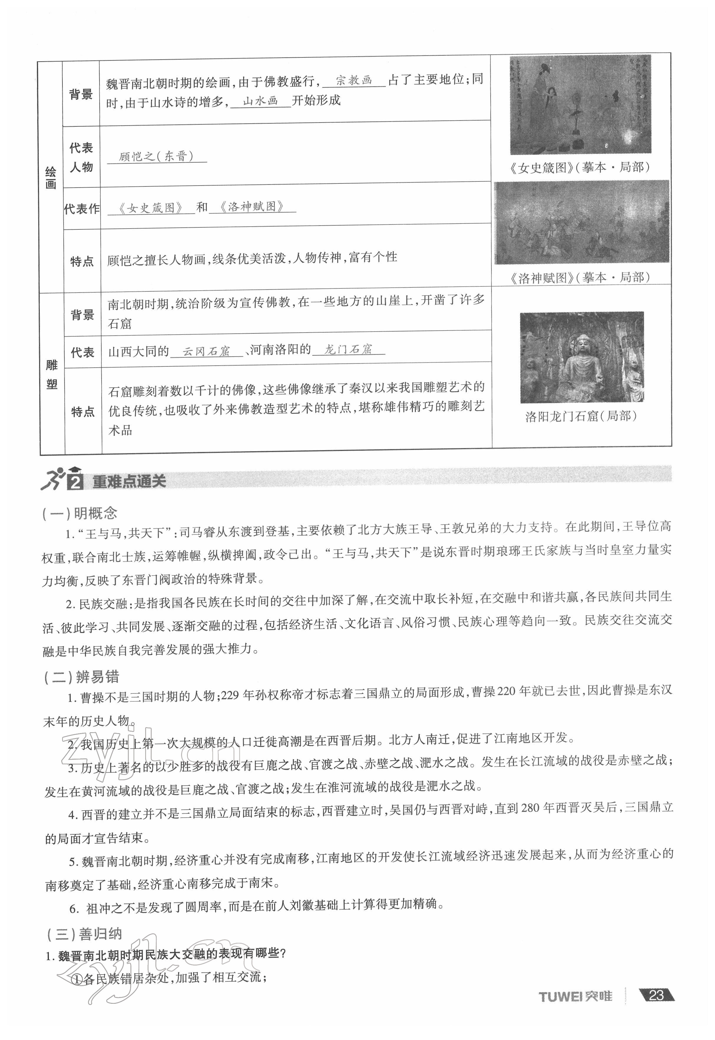2022年一戰(zhàn)通關(guān)中考總復(fù)習(xí)歷史河南專版 參考答案第23頁(yè)